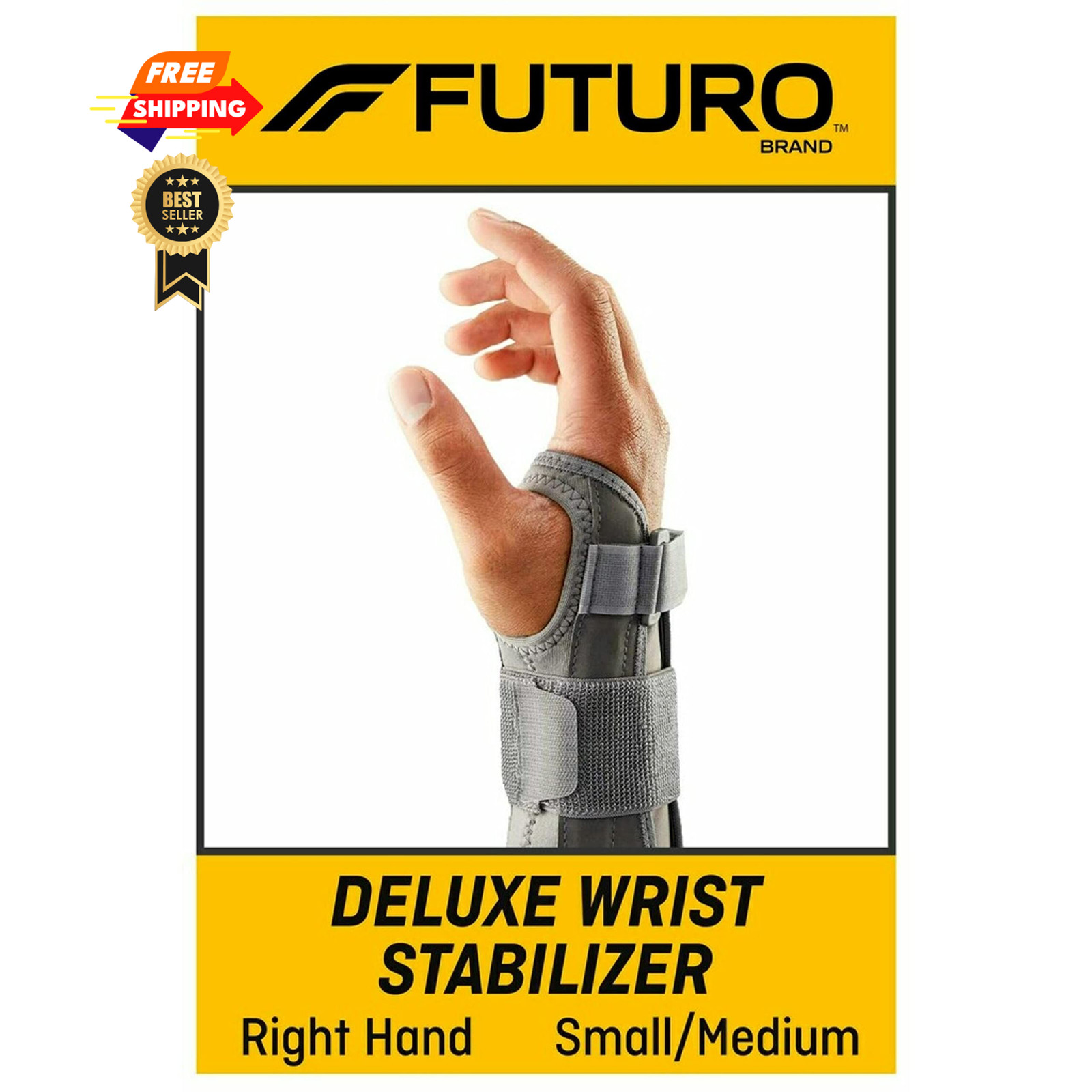 FUTURO Deluxe Wrist Stabilizer Right Hand, S/M Small/Medium, Beige
