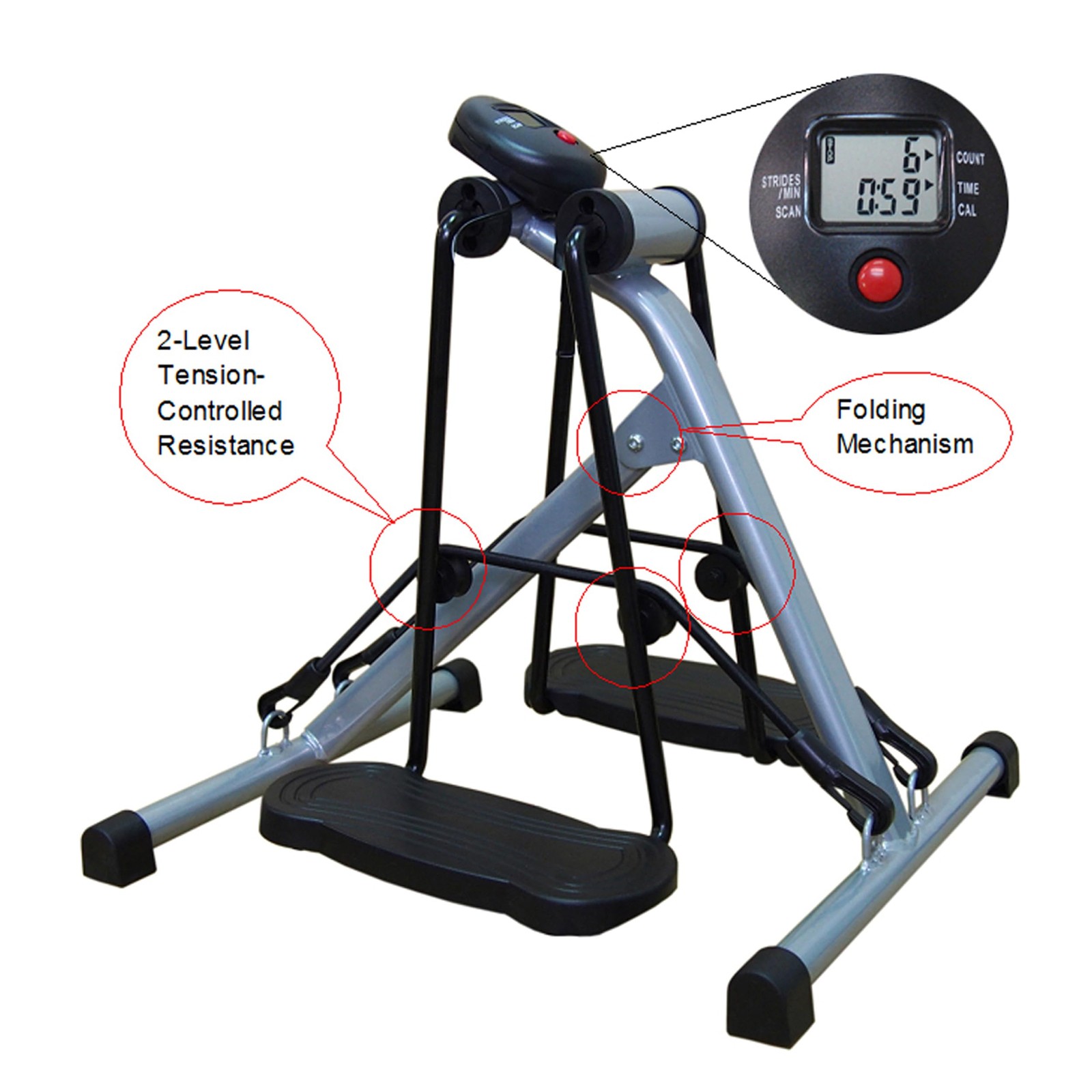 Carepeutic BetaFlex Aerobic Leg Stretch Exerciser One Size, silver