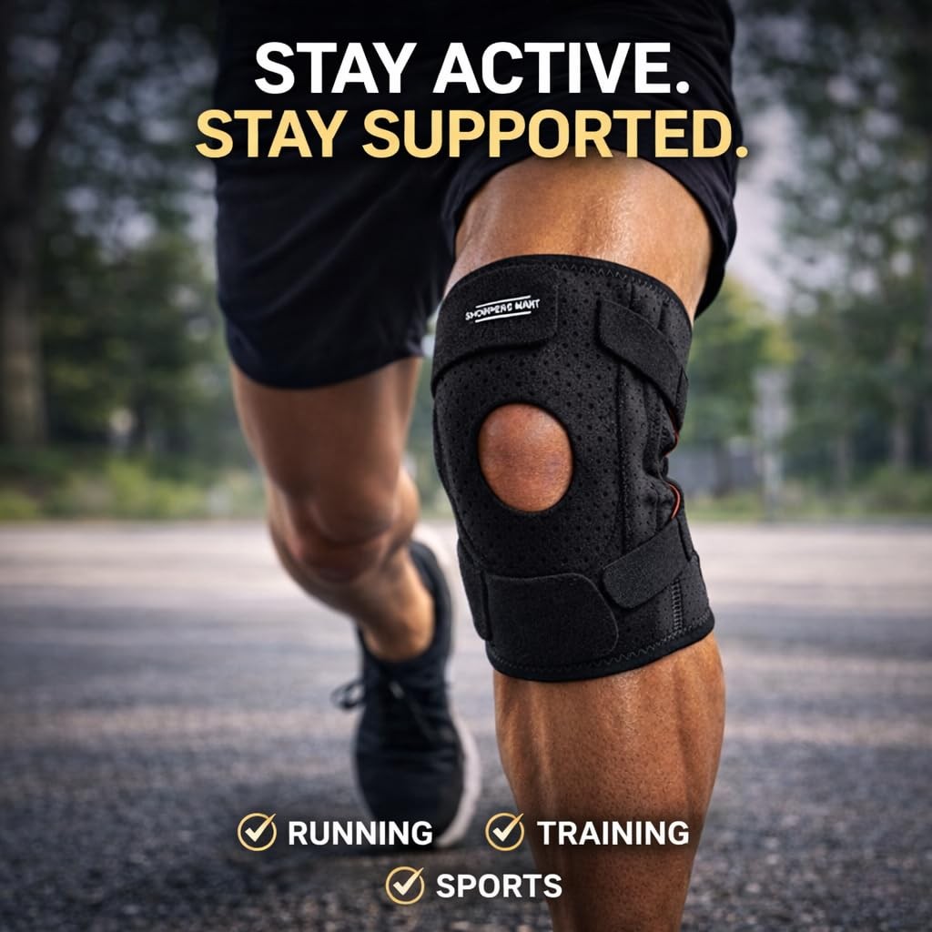 SHOPPERS MART Knee Brace with Open Patella & Side One Size, Orange