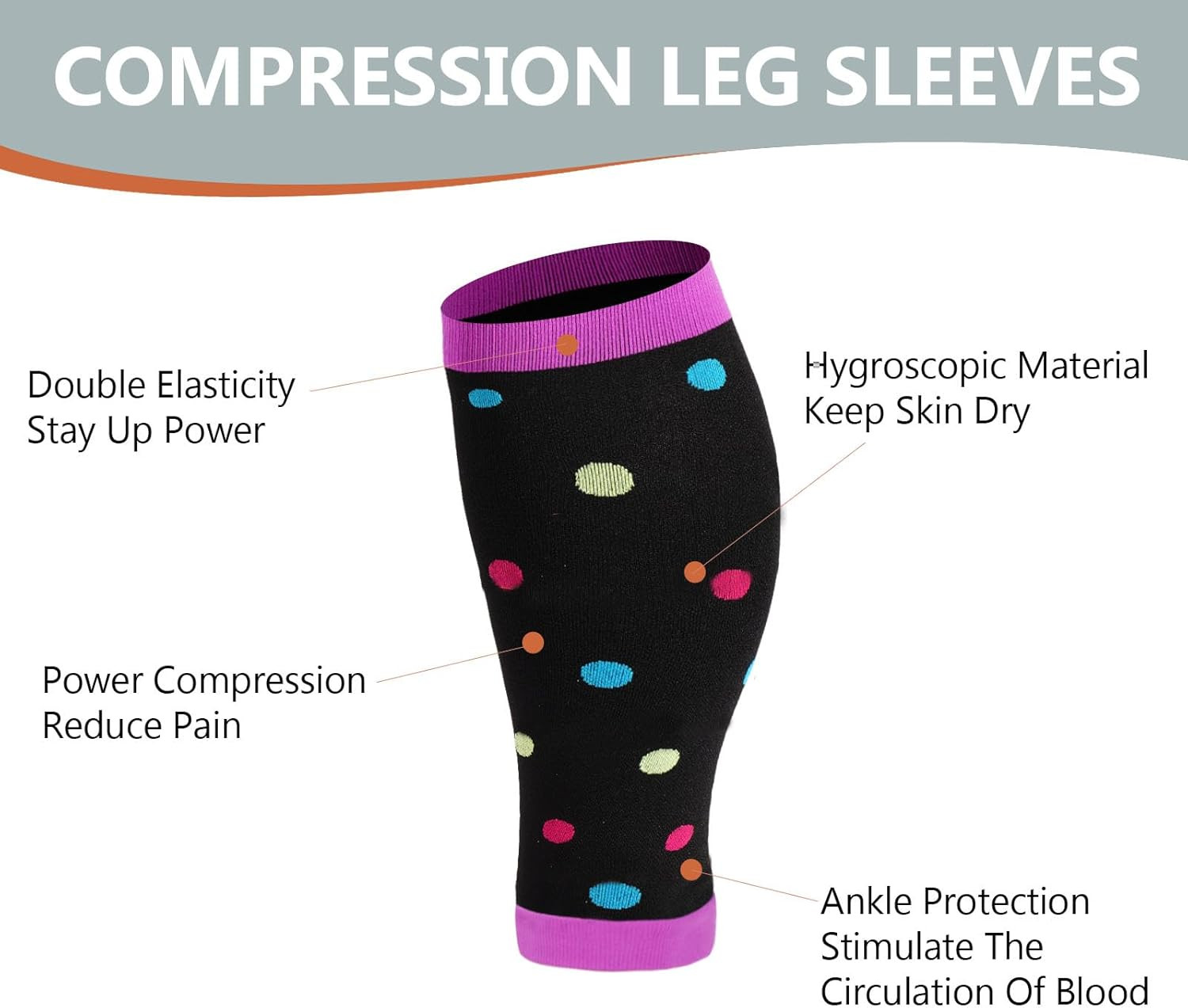 Plus Size Compression Leg Sleeves for Women& Men 15-20Mmhg Wide Calf Knee High L
