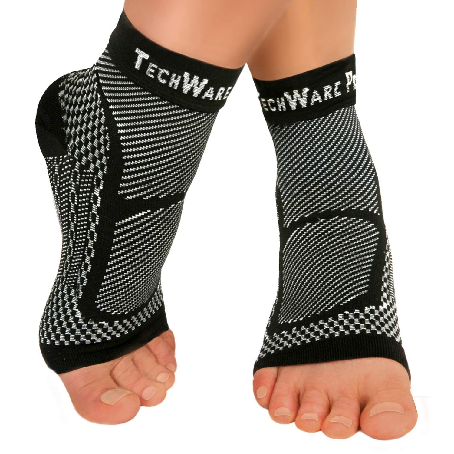 Techware Pro Ankle Brace Compression Sleeve – Relieves Achilles Tendon