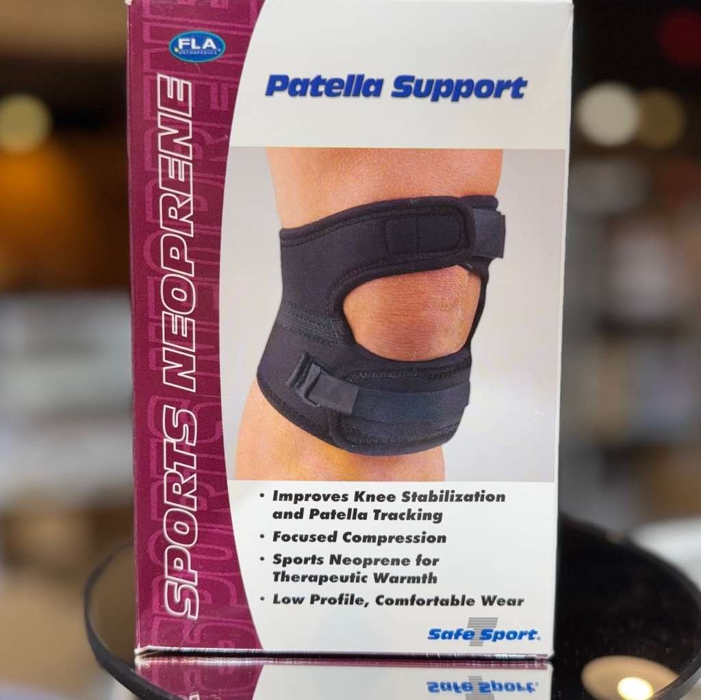 FLA Safe-T-Sports Neoprene Patella Support Black Small – Patella Tracking