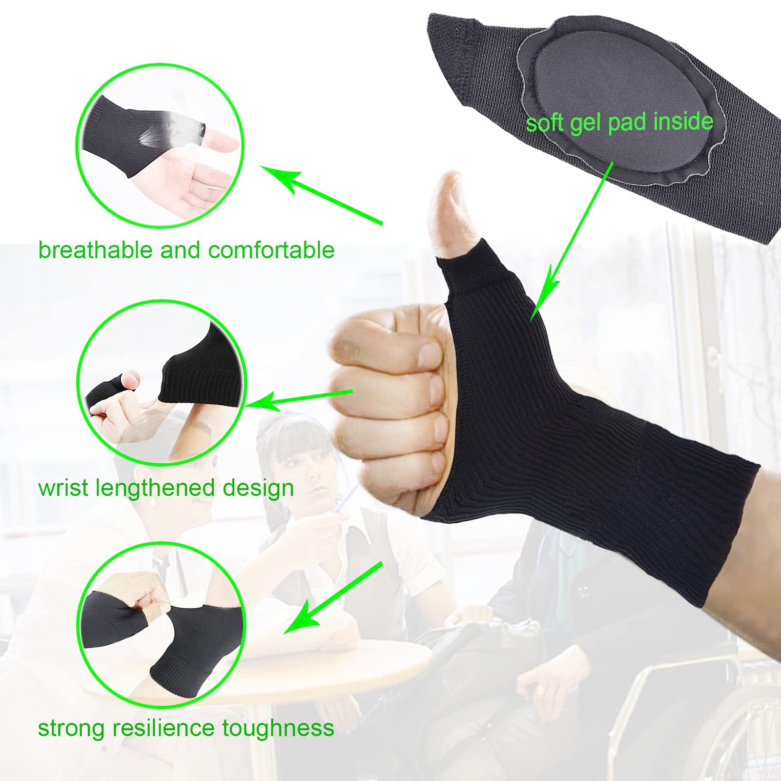 Wrist Brace Compression Wrist Support Splint Adjustable Wrist Strap Wraps