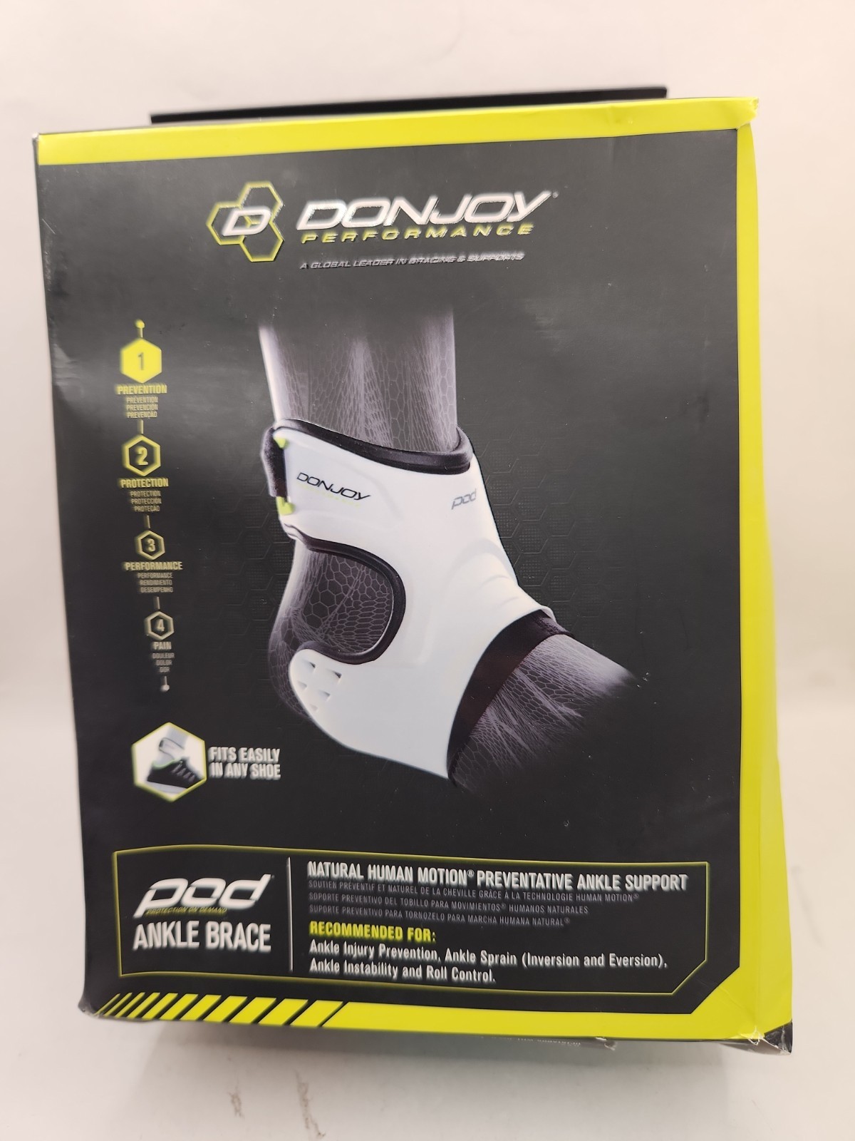 DONJOY-Pod® Right Ankle Brace, Sleek, Lightweight, White