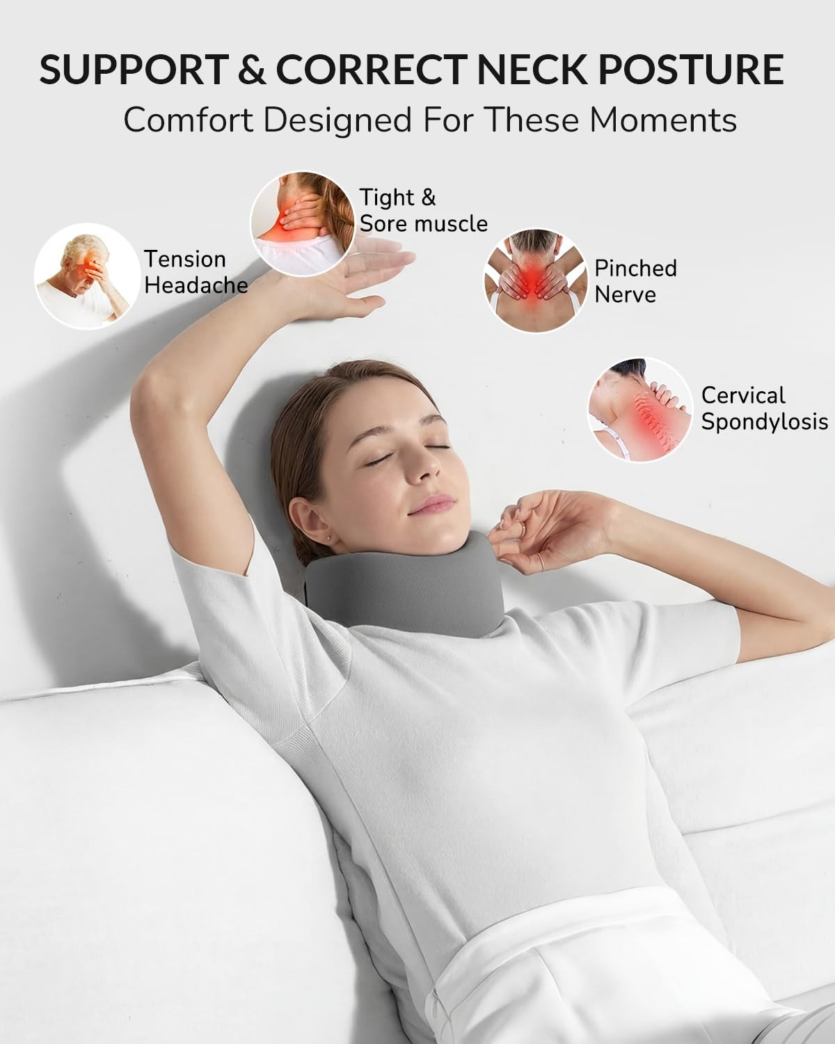 Lightweight & Breathable Neck Support – Memory Foam for Travel & Injury Recovery