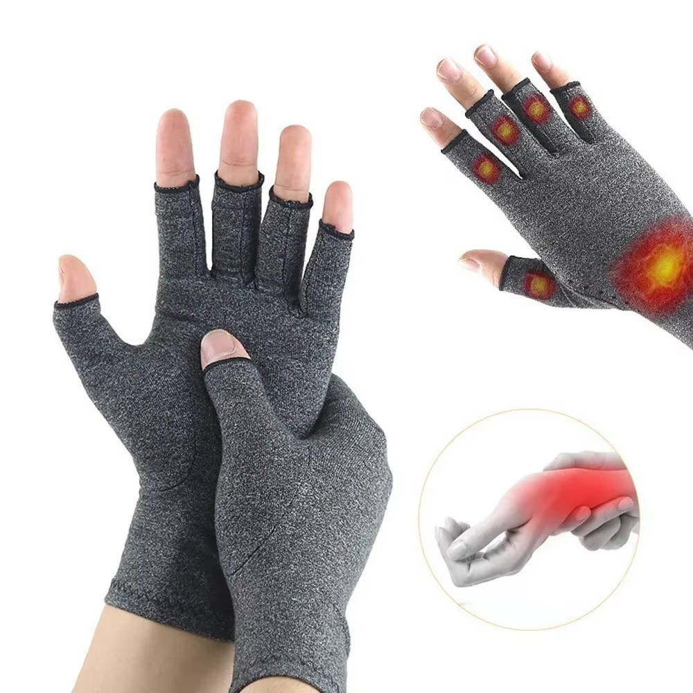Arthritis Compression Gloves Fingerless Hand Support Carpal Tunnel Pain Relief