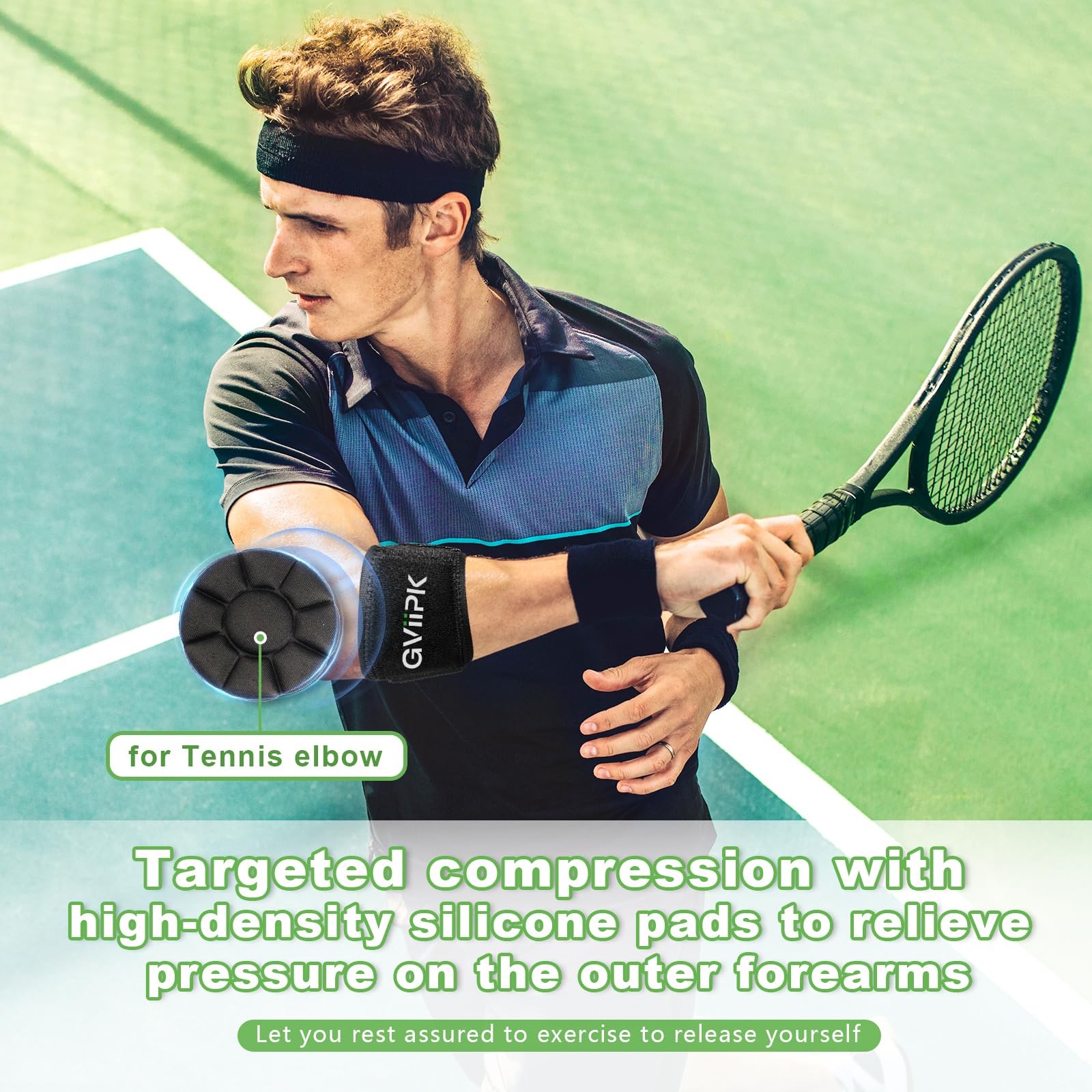 Tennis Elbow Brace for Men , Adjustable Elbow Strap for Tendonitis with Compr…