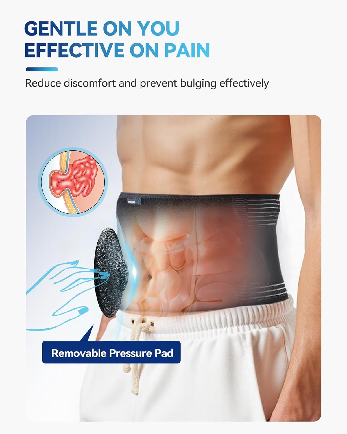 Umbilical Hernia Belt for Men and Women Abdominal Support Binder with Compress