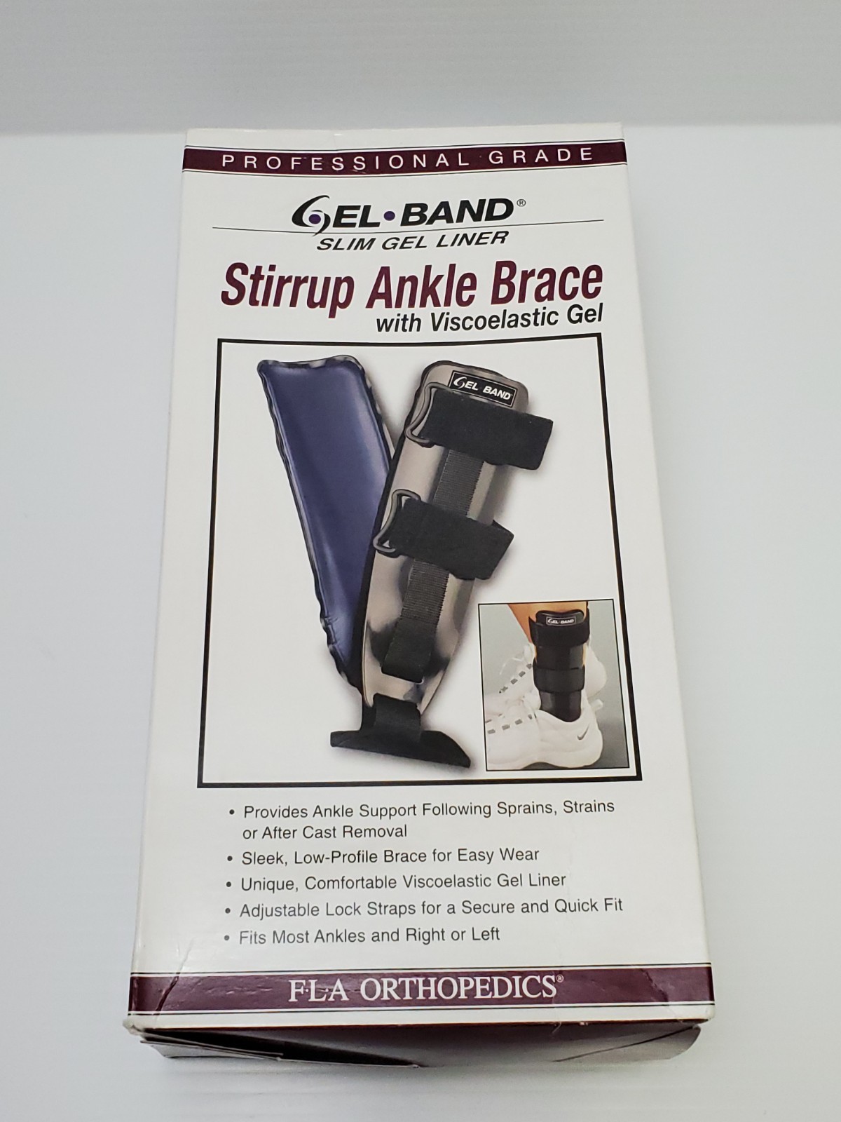 FLA Universal Ankle Stirrup Brace w/Viscoelastic Gel Black – Orthopedics