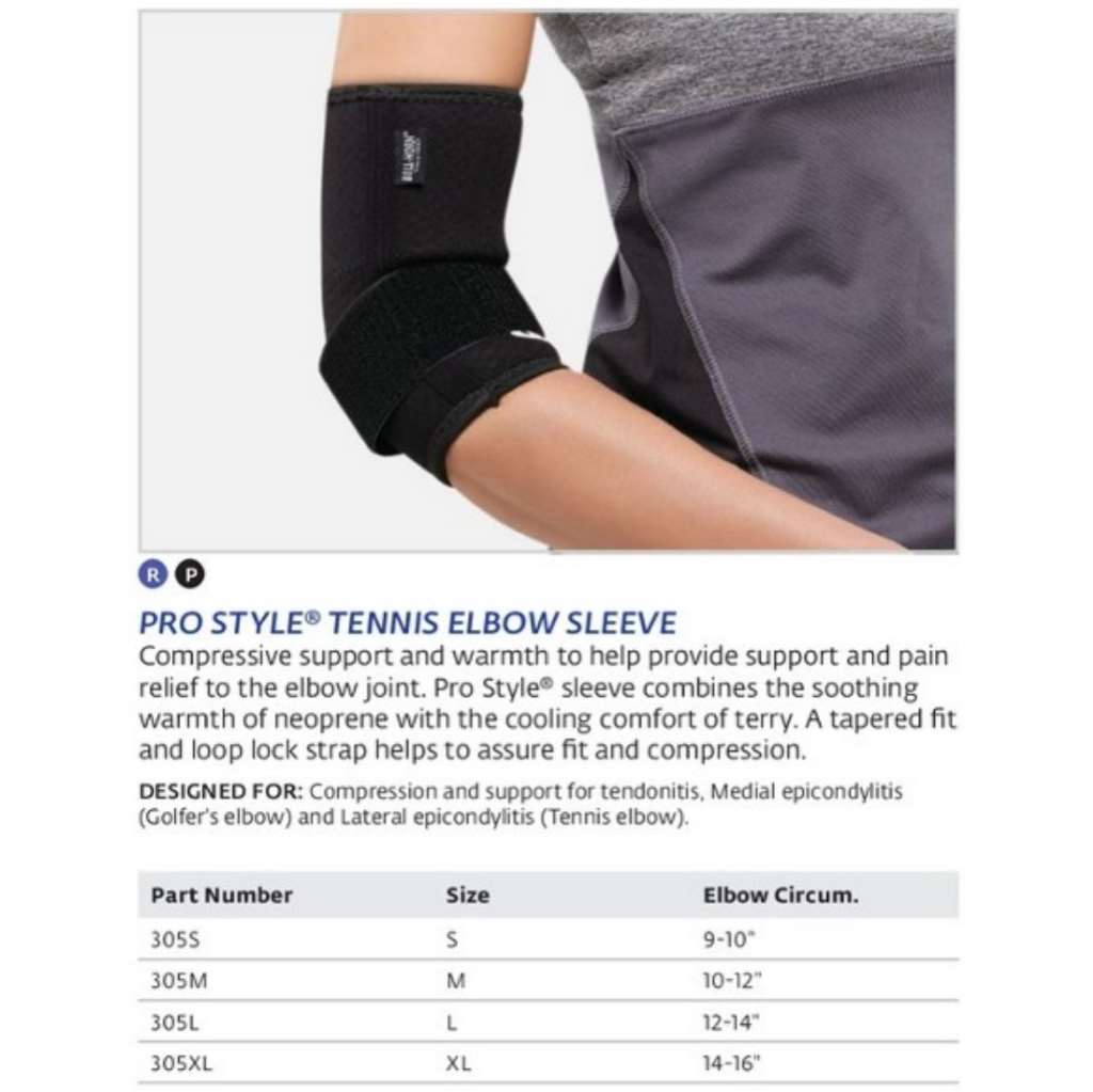 DJO Bell-Horn Prostyle Tennis Elbow Sleeve Black Small
