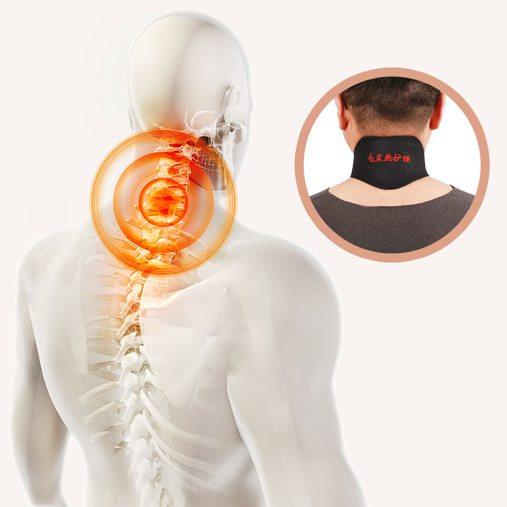 Self Heating Neck Support Magnetic Brace Collar Pain Relief Heat Pad Tourmaline