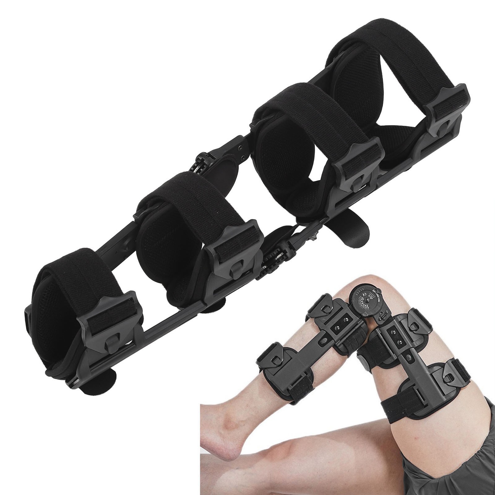 Hinged Knee Stabilizer Adjustable Support For Rehabilitation Exercises