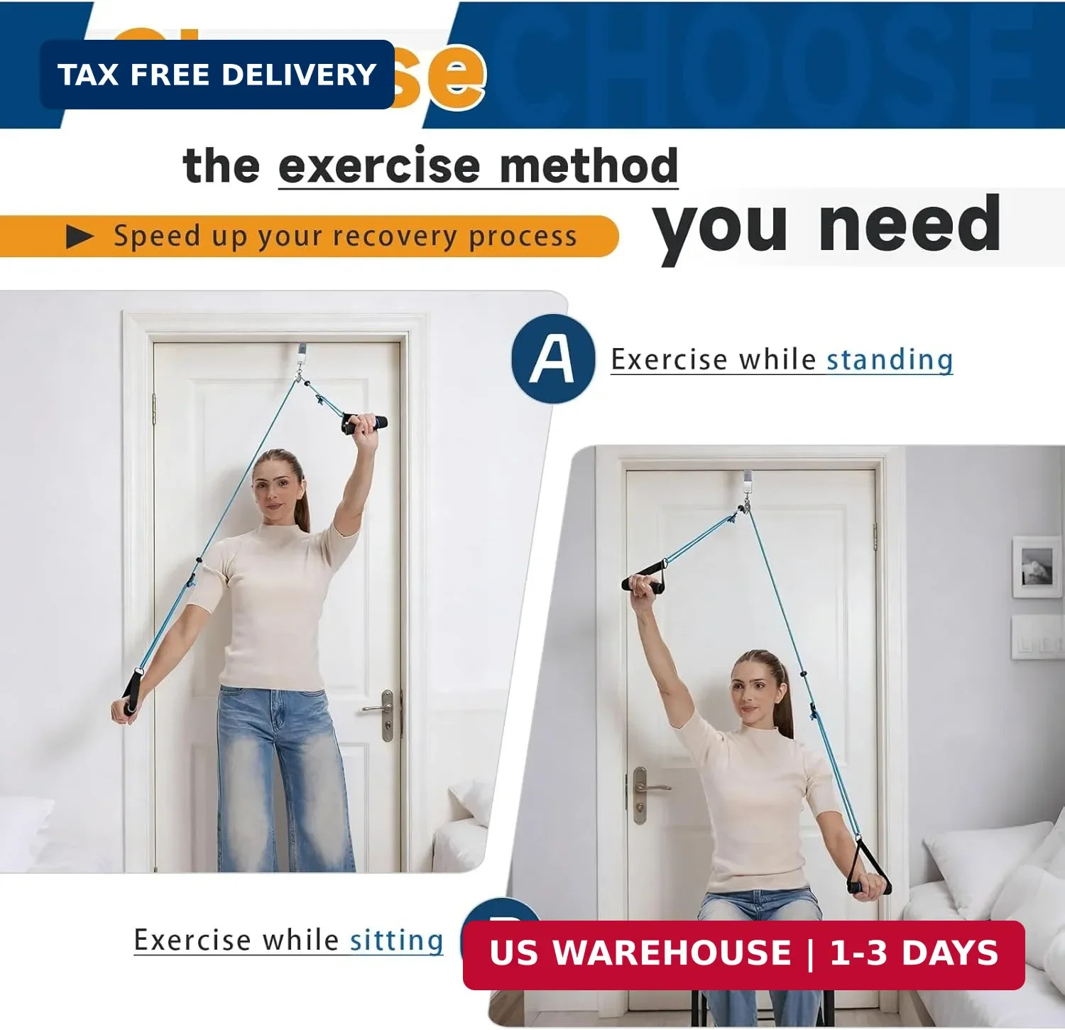Shoulder Pulley for Physical Therapy, Pulleys for Shoulder Rehab, Over the Door