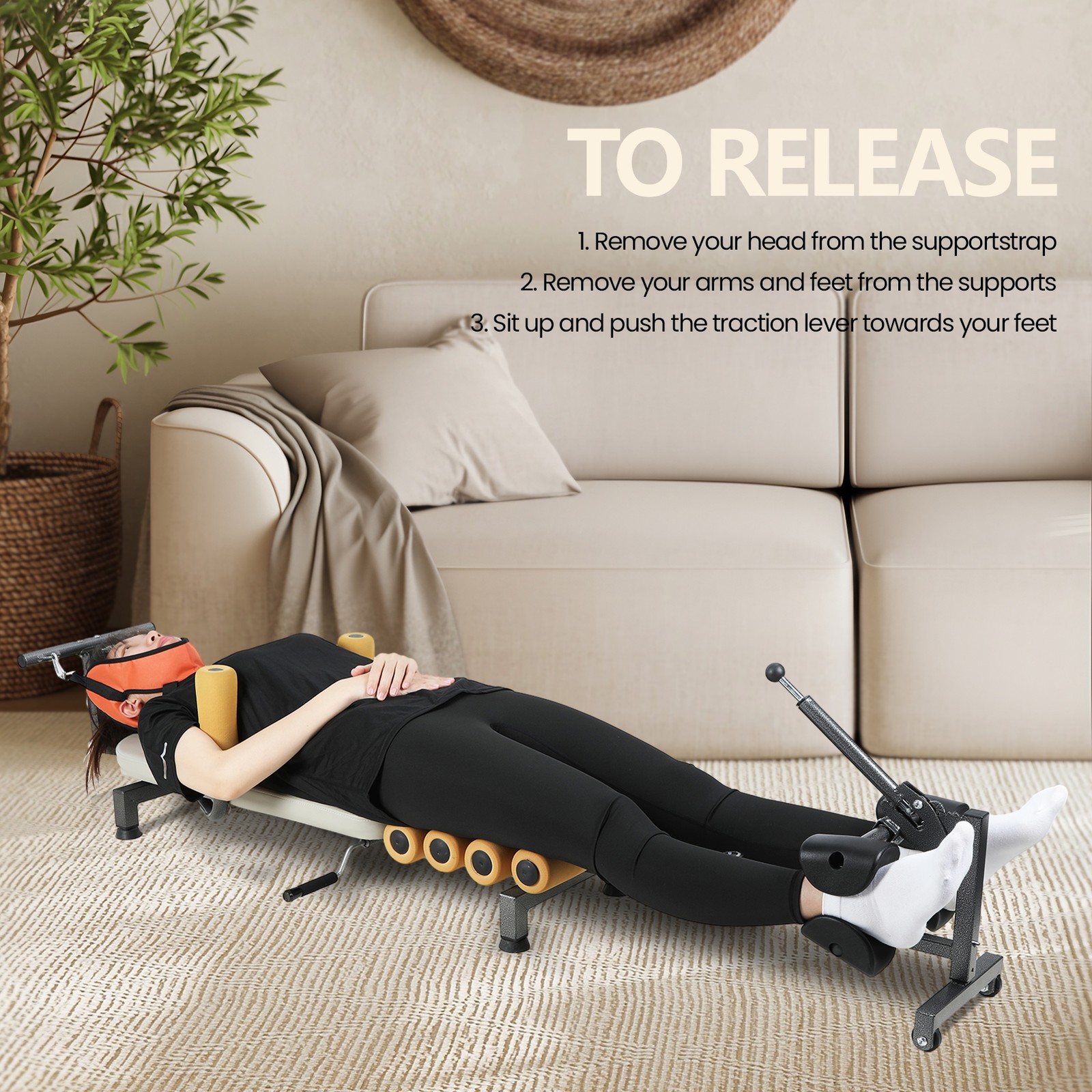 Traction Device, Lower Back, Lumbar and Cervical Spine Stretcher, Leg Stretcher