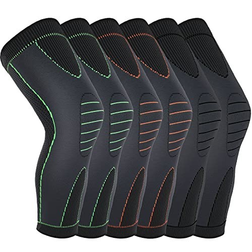 6 Pcs Full Leg Compression Sleeves & Knee Braces for Joint Pain Relief, Varicose