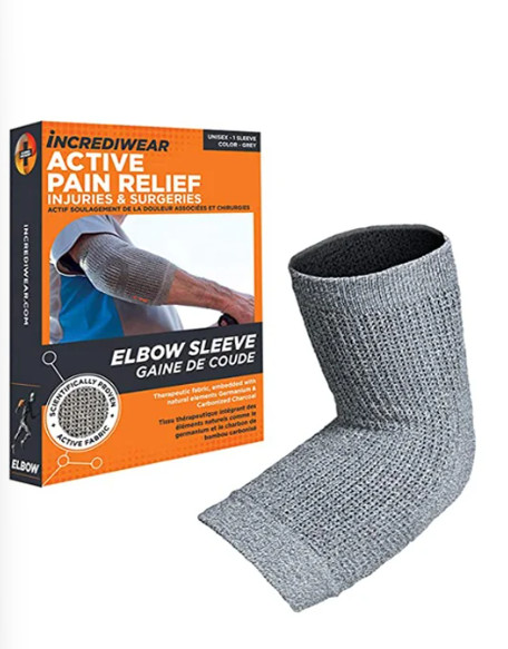 INCREDIWEAR Elbow Sleeve,Grey LARGE
