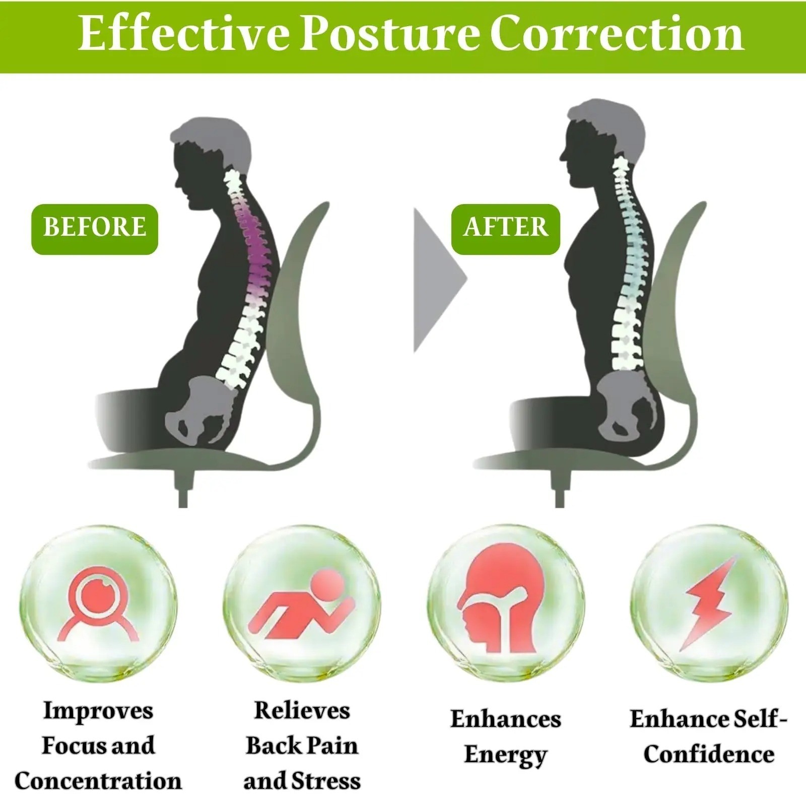 Adjustable Posture Corrector Low Back Support Shoulder Brace Belt for Men Women