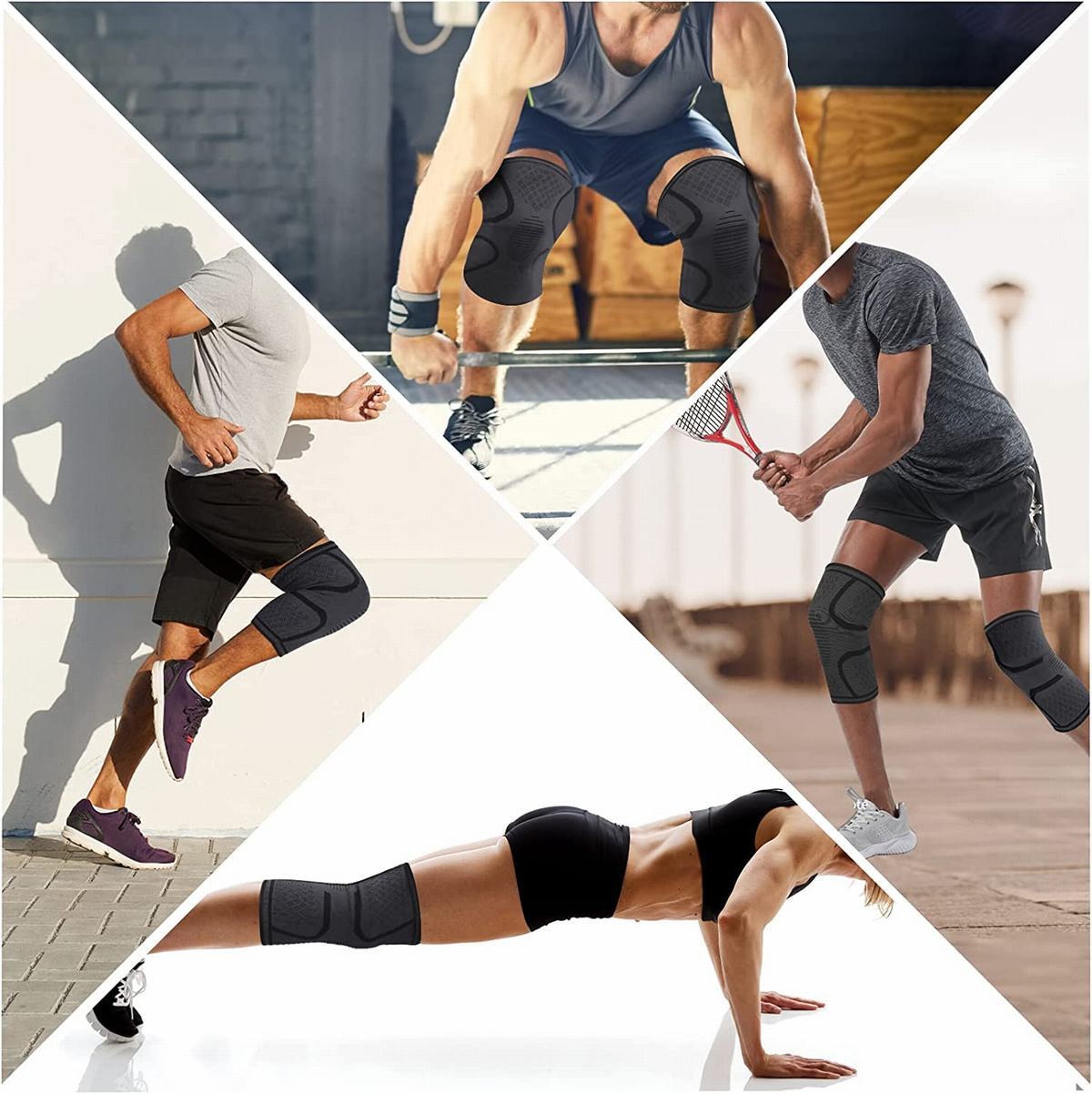 US Sports Compression Sleeves Knee Pads Elastic Knee Support Brace for Men Women