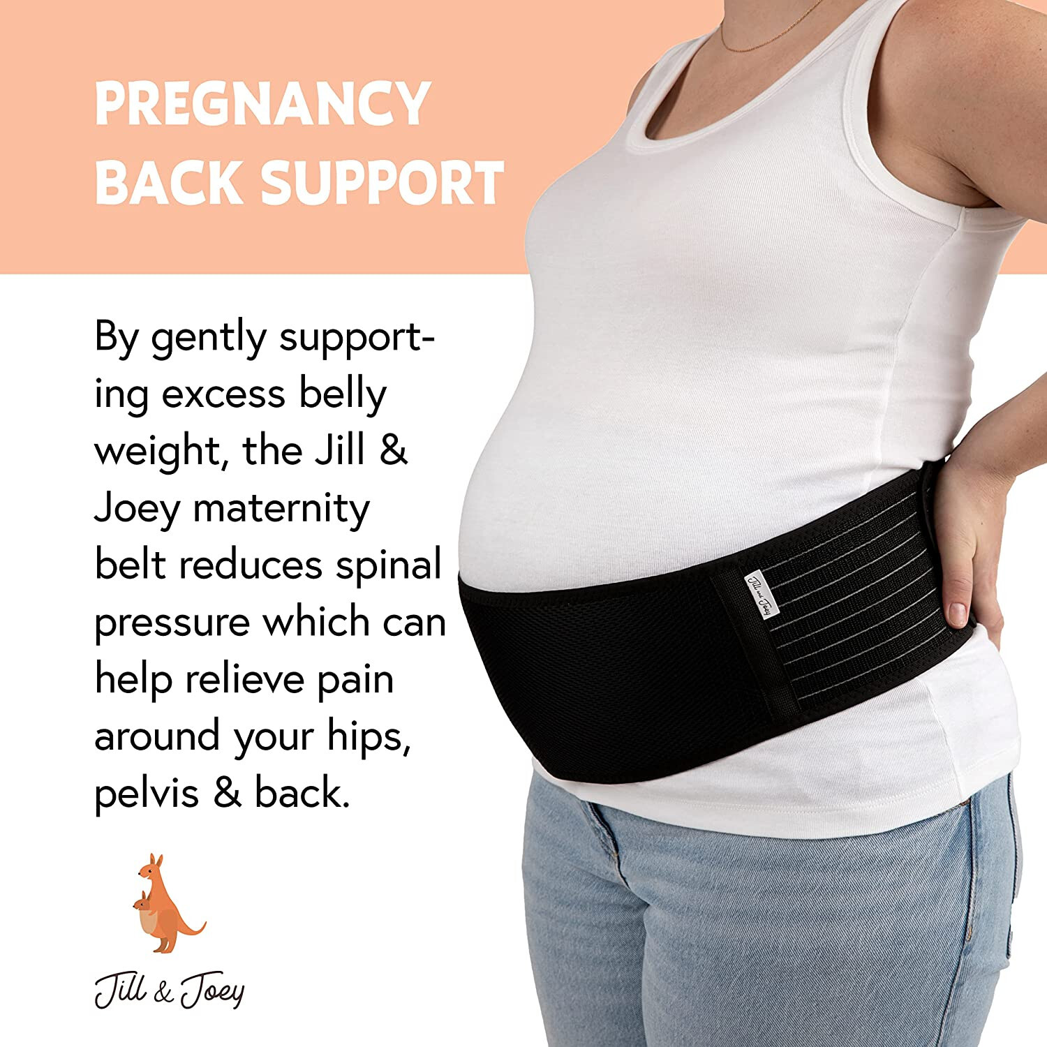 Maternity Belt Pregnancy Belly Back Support Large Jill & Joey FAST FREE SHIP NIB