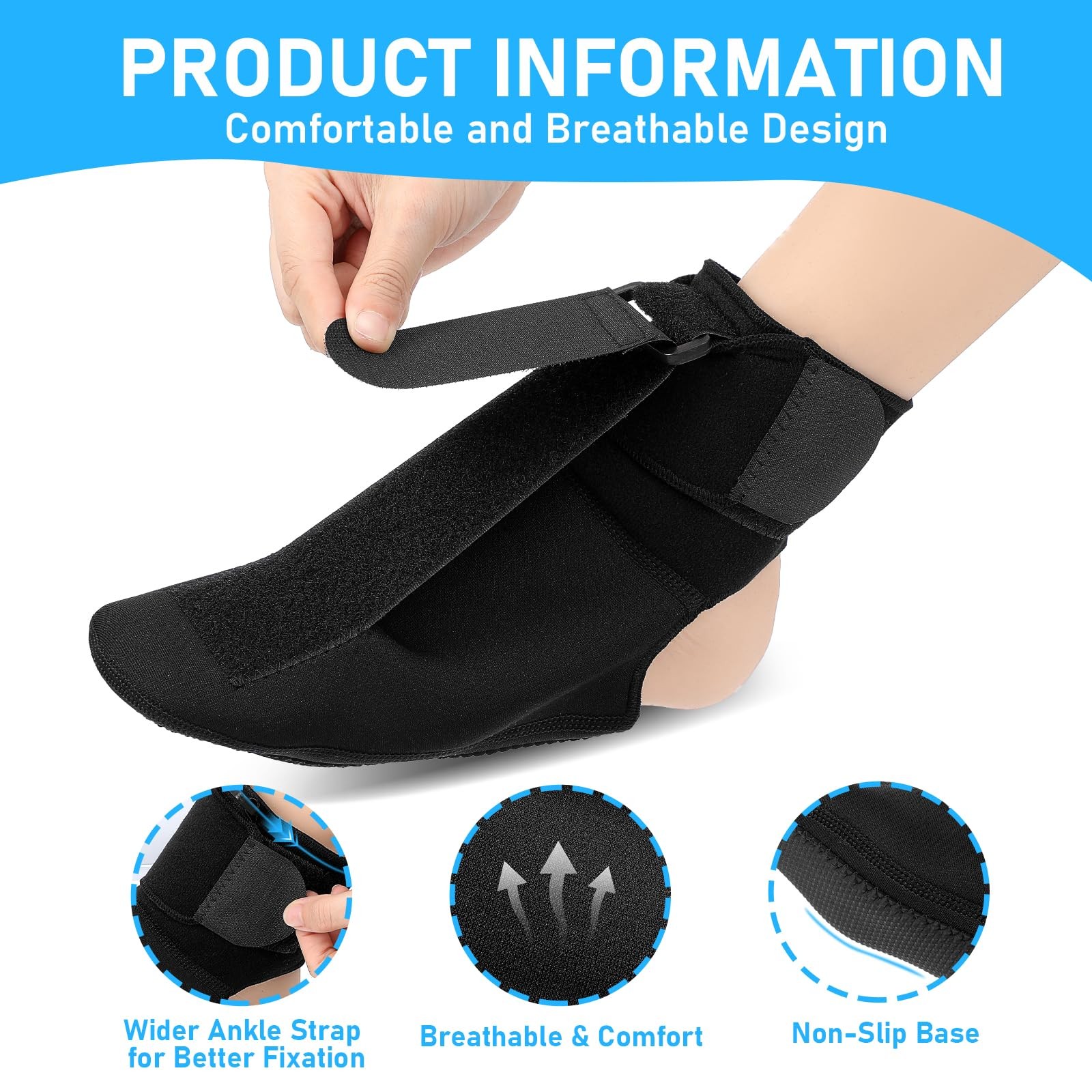 Plantar Fasciitis Night Splint, Supportive Foot Brace with Arch Cushion for Plan