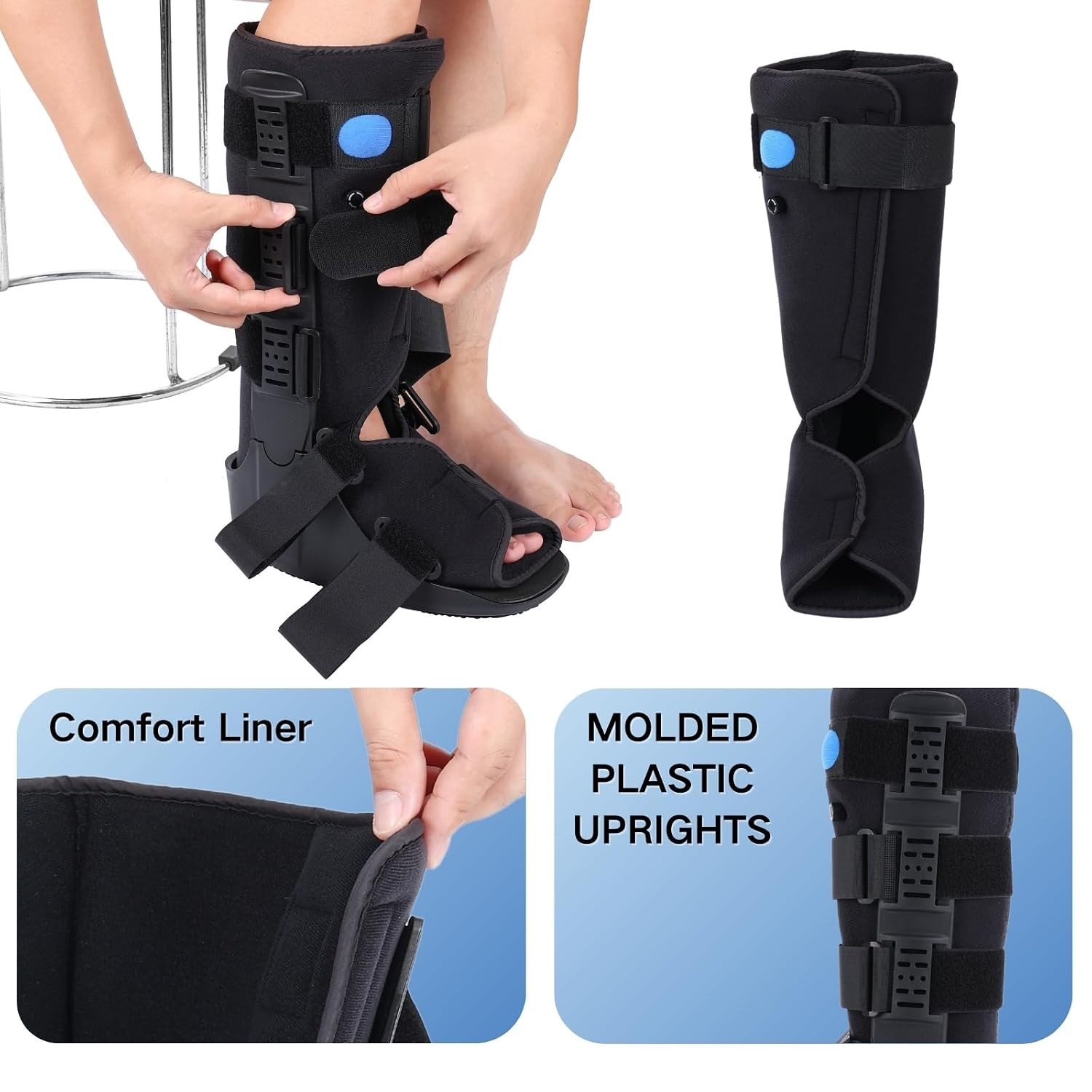Non-Slip Tall Air Fracture Boot for Comfortable Walking – Adjustable Large Size