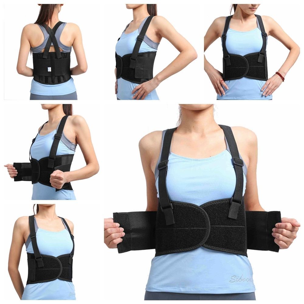 Back Support Belt Heavy Lift Lumbar Brace Suspenders for Work Adjustable Strap