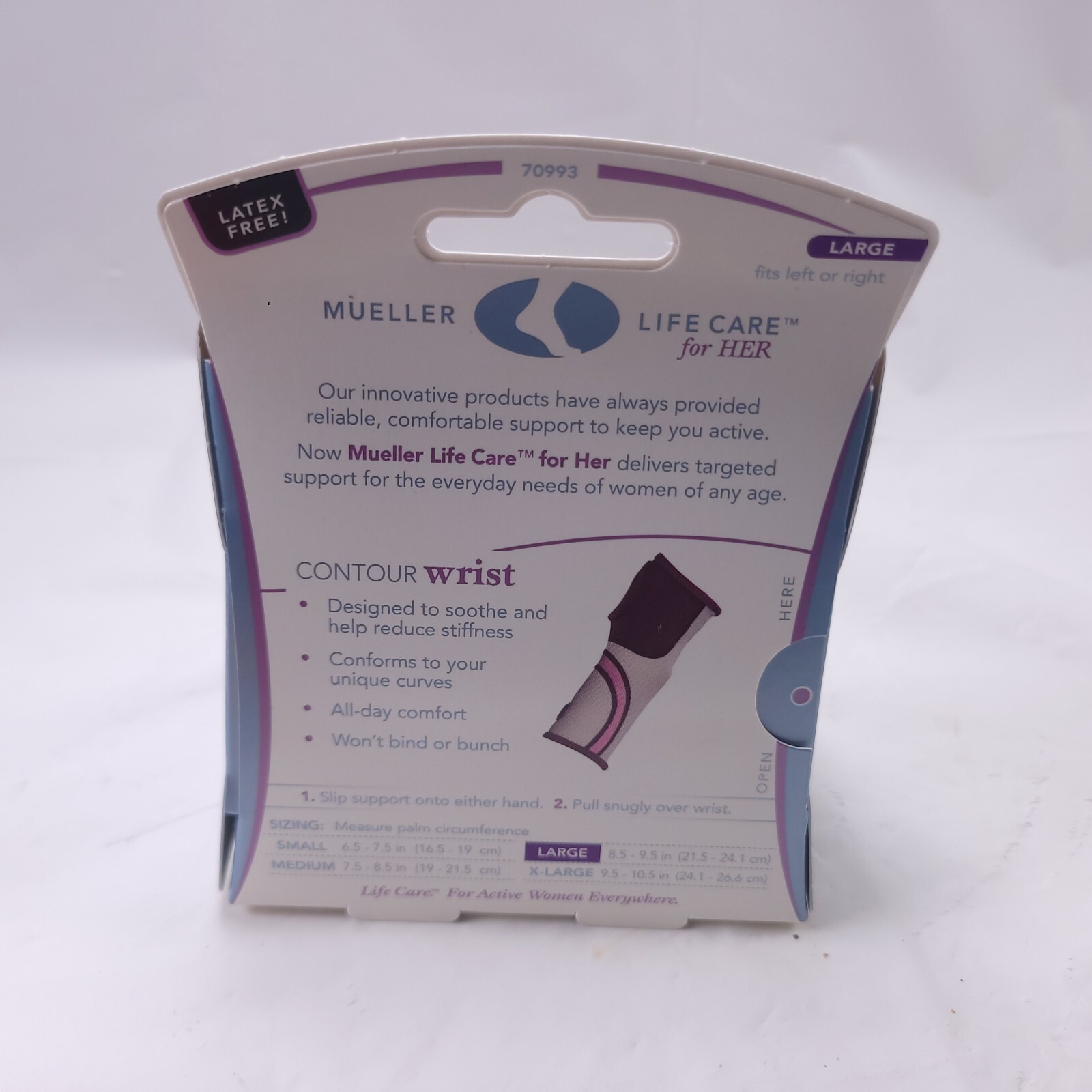 Mueller Life Care For Her Contour Wrist Brace Moderate Support Size L