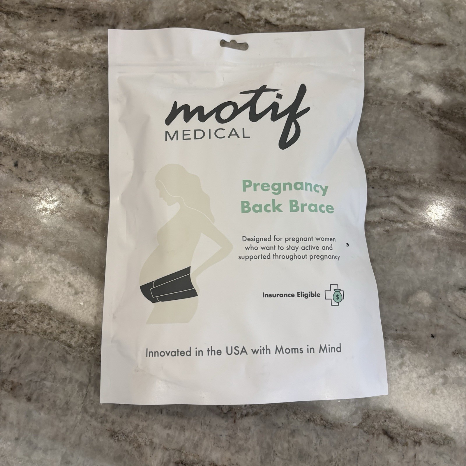 Motif Medical Pregnancy Back Brace Support Band Size Medium white AAA0016-03 NEW