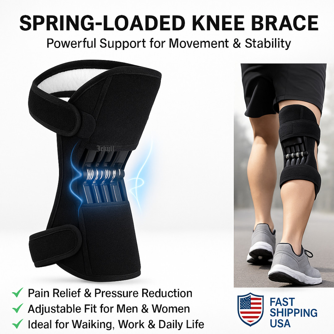 Adjustable Heavy Duty Knee Brace Support with Spring System Joint Pain Relief