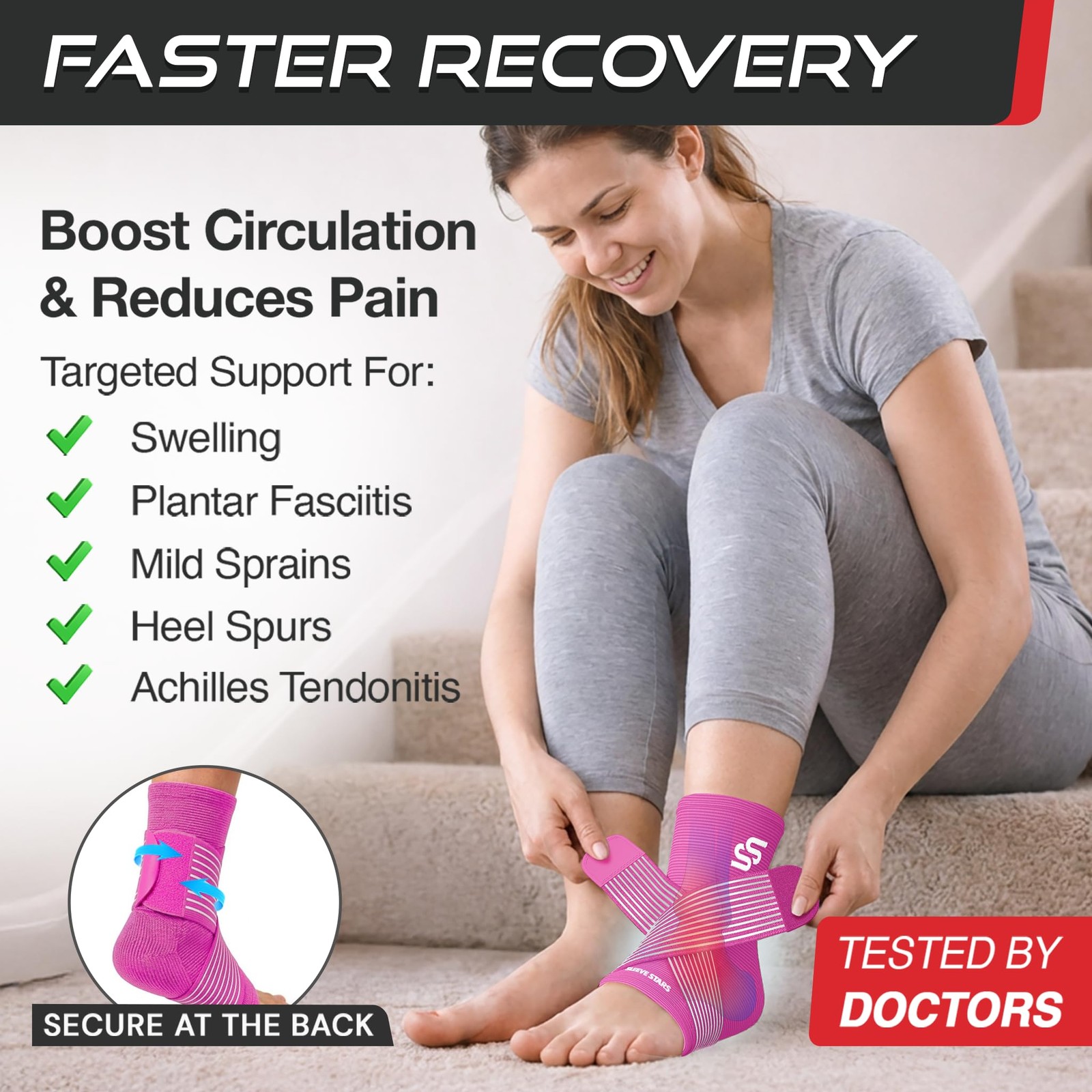 Sleeve Stars Ankle Brace for Women & Men, Ankle Wrap for Sprained Ankle, Comp…