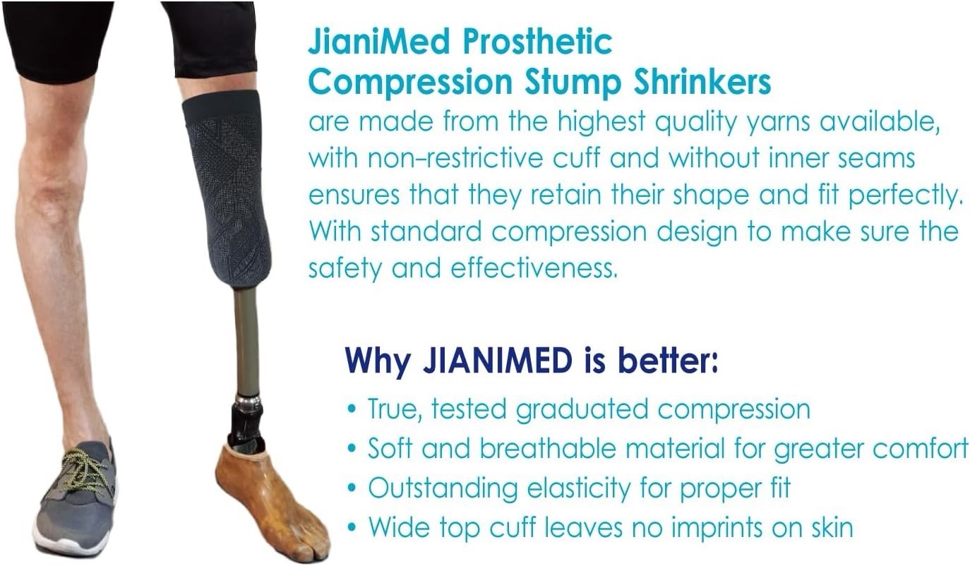 Prosthetic Stump Shrinkers–Below Knee, 40cm, Compression, 20-30, Amputee 1440G