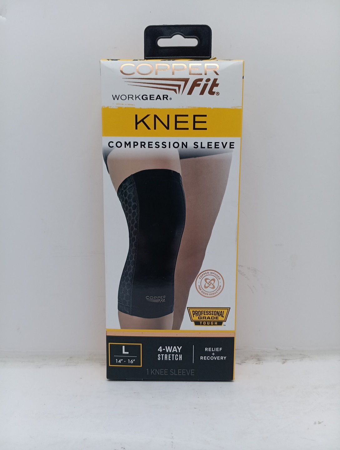 Professional Copper Fit Work Gear Knee Compression Sleeve Unisex Large 14″-16″