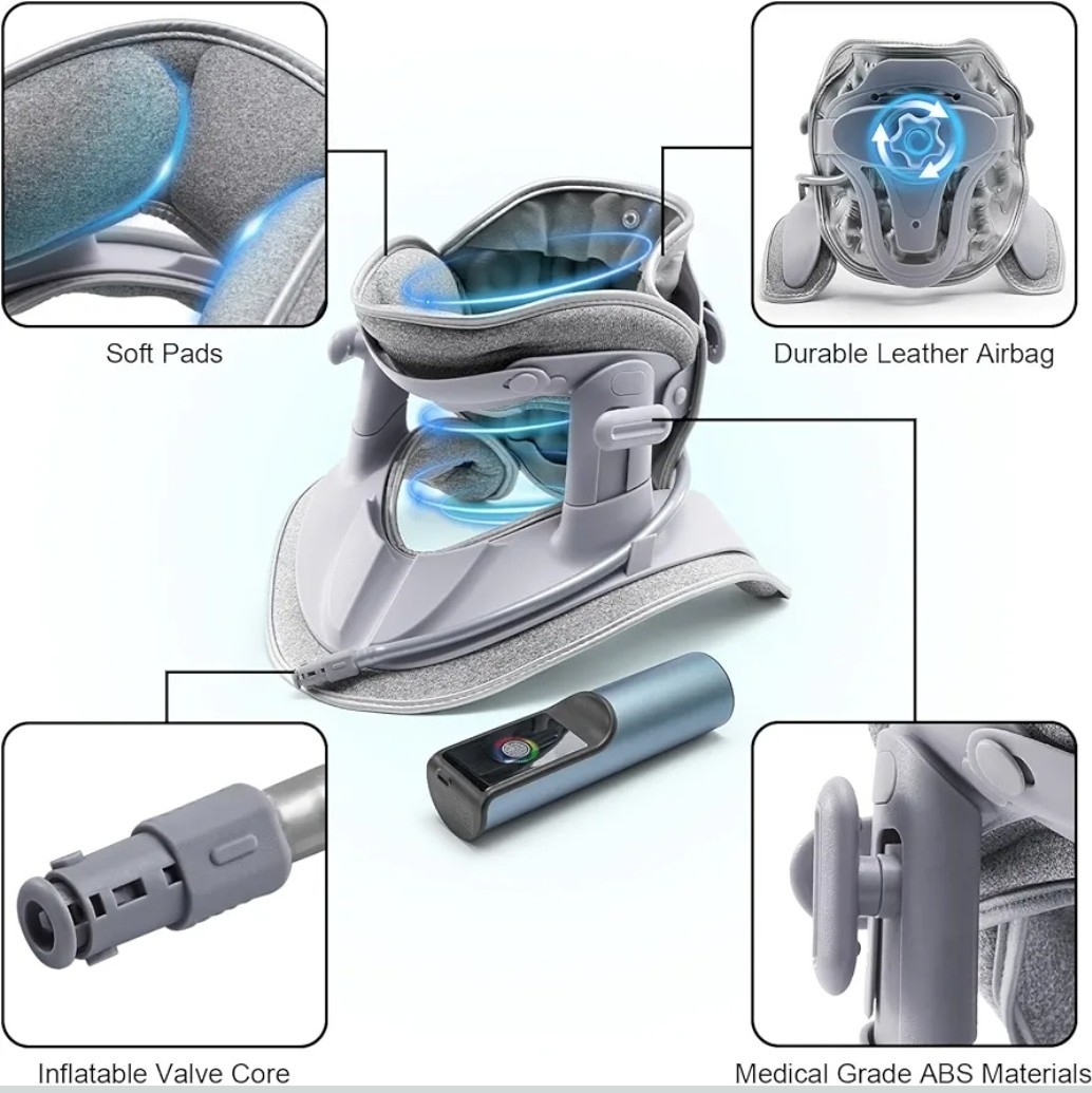 Cervical Neck Traction Device Fast Air Pump Neck Brace Adjustable Inflatable Nec