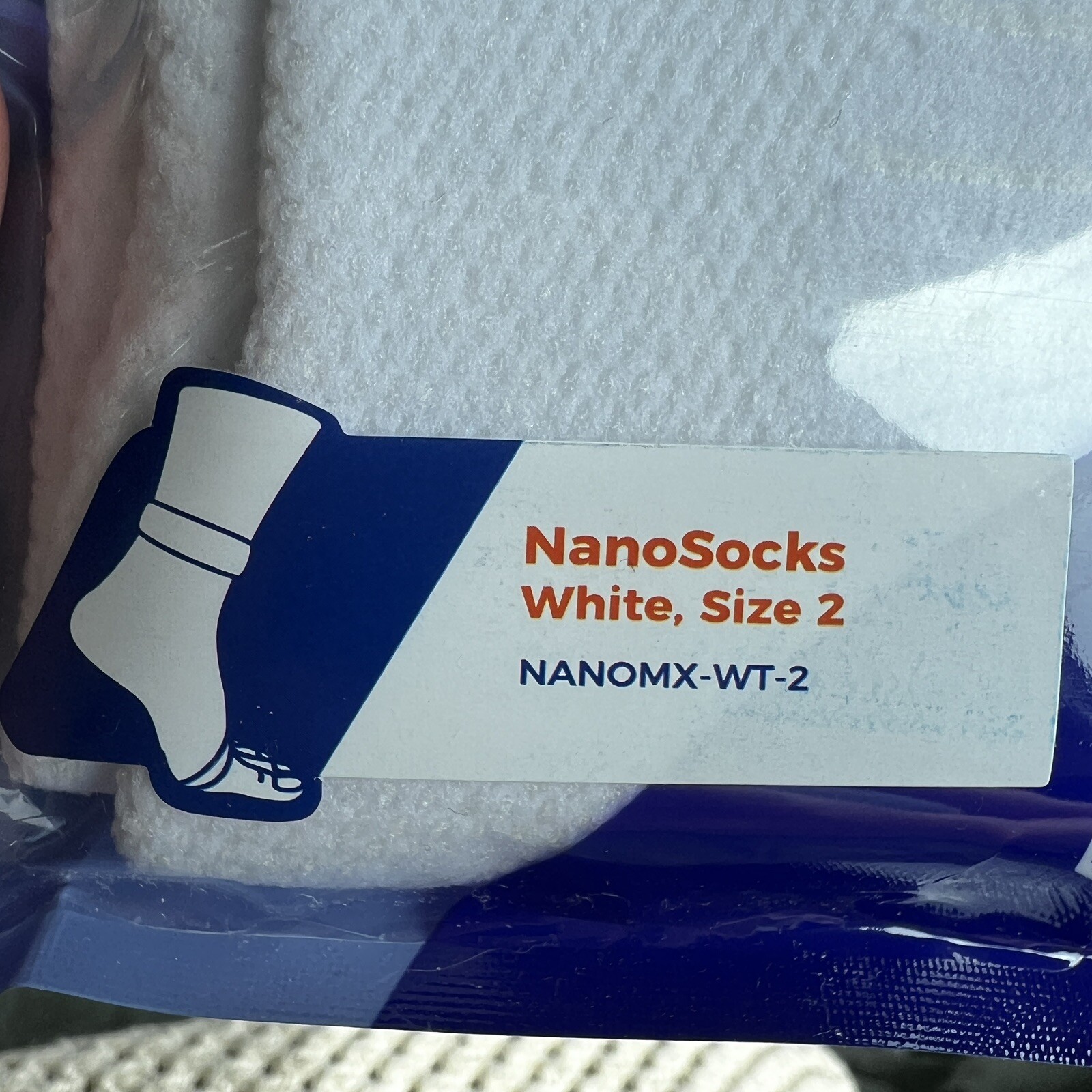 NEW! Nanosocks 3D Nano-Weave Technology Nanomx-WT-2 White Size 2 / Medium