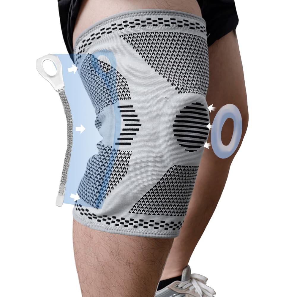 King Mills Extra Large Plus Size Knee Sleeve, Compression XXXX-Large, Gray