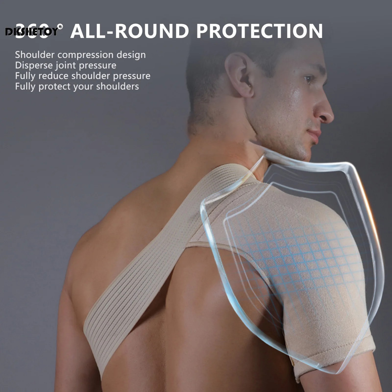 Dual-Compression Strap & Posture Support Wrap for Rotator Cuff & Joint Stability