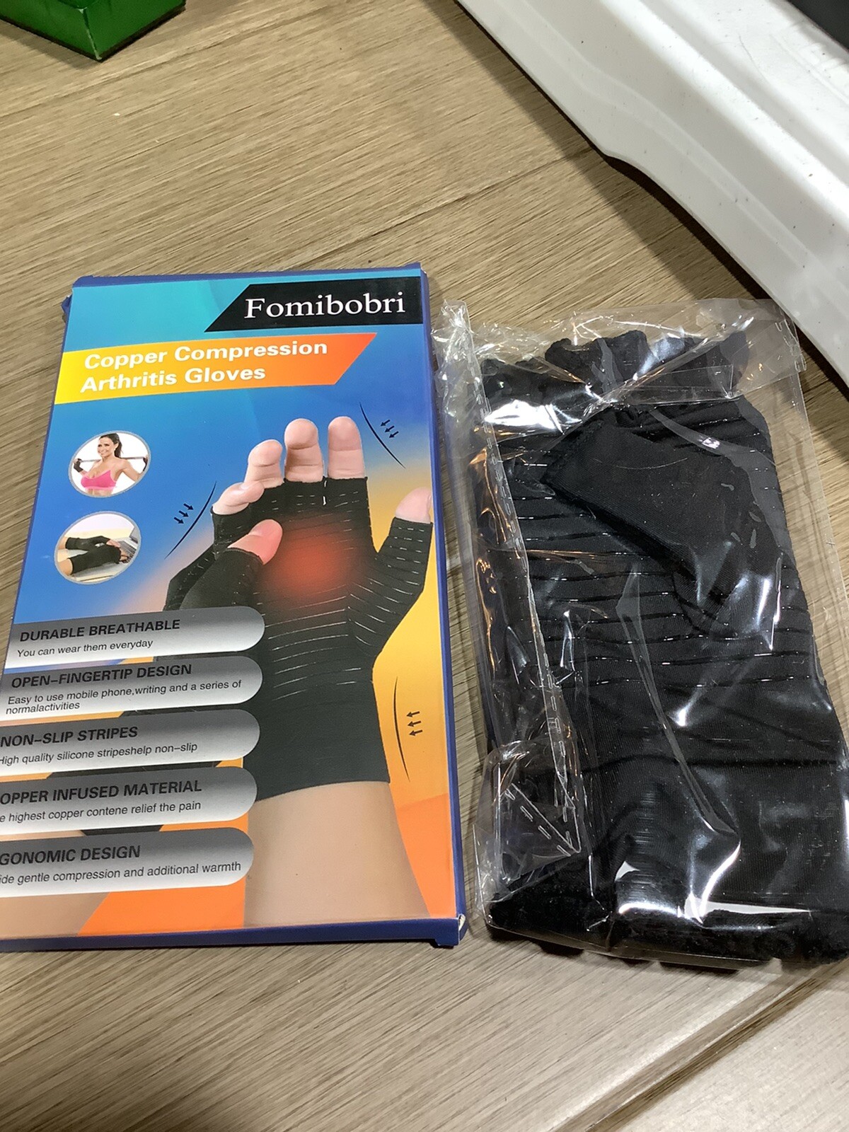 Copper Arthritis Compression Gloves Hand Support Joint Pain Relief 1 Pair – S
