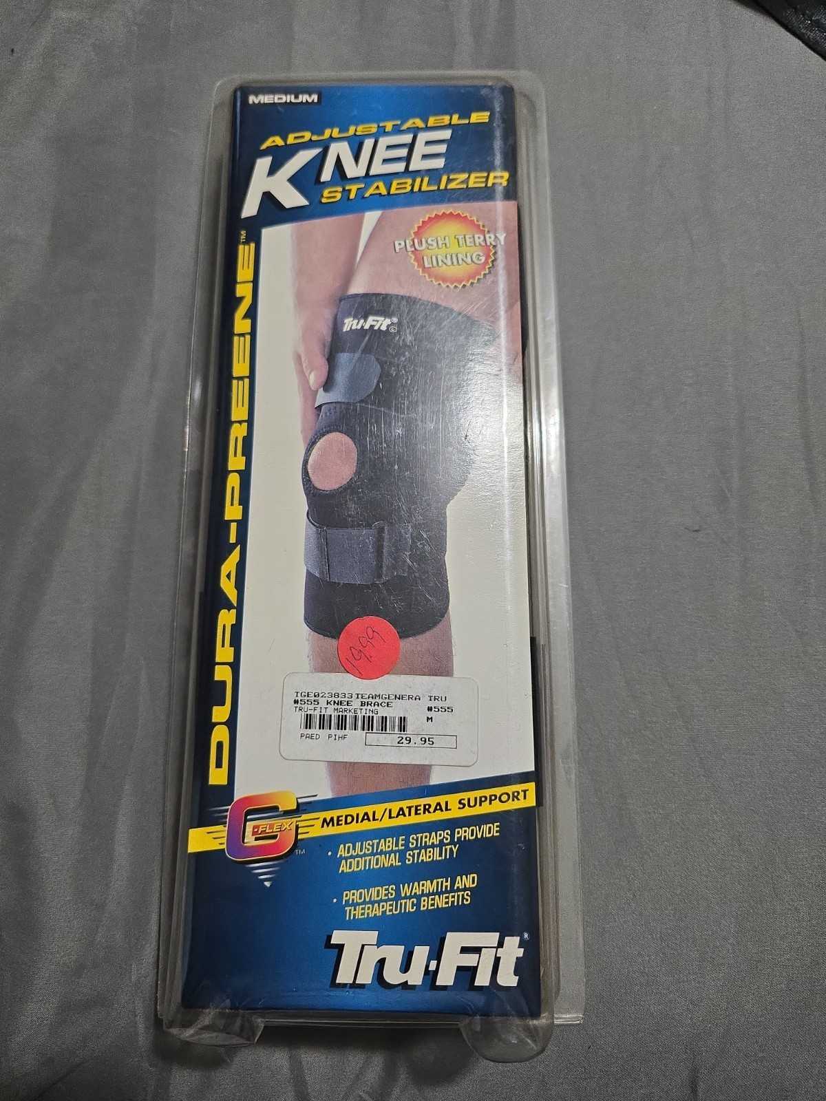TruFit Knee Metal Hinged Knee Stabilizer W/Terry Lining Right or Left Knee MED