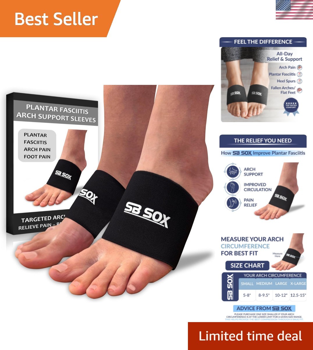 Arch Support Sleeves for Plantar Fasciitis Relief Foot Compression Sleeves