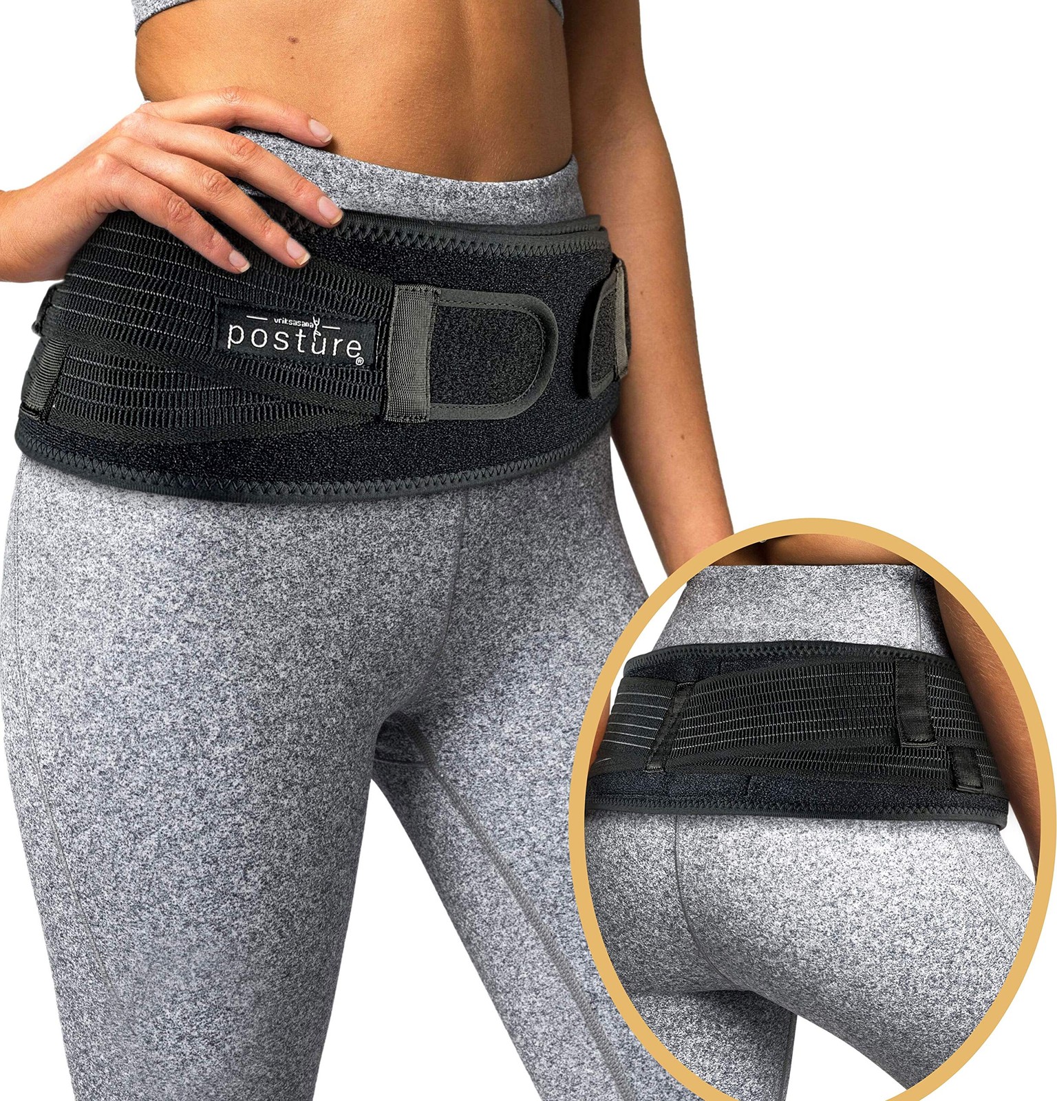 Sacroiliac Hip Belt for Women and Men That Alleviates Sciatic, Pelvic, Lower Bac