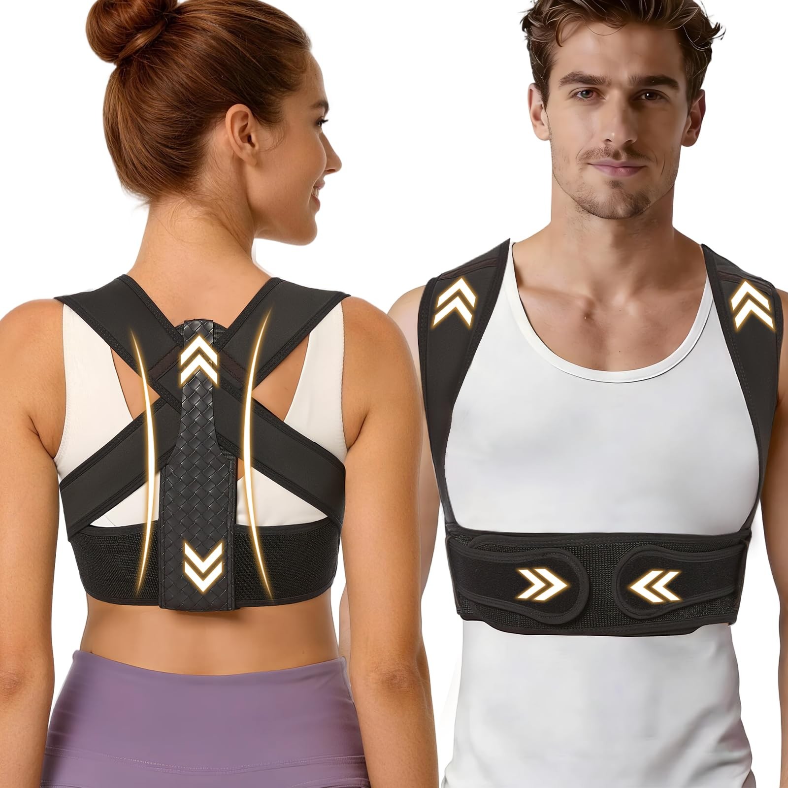 WNIEYO Posture Corrector for Women and Men Back Brace Small/M, black