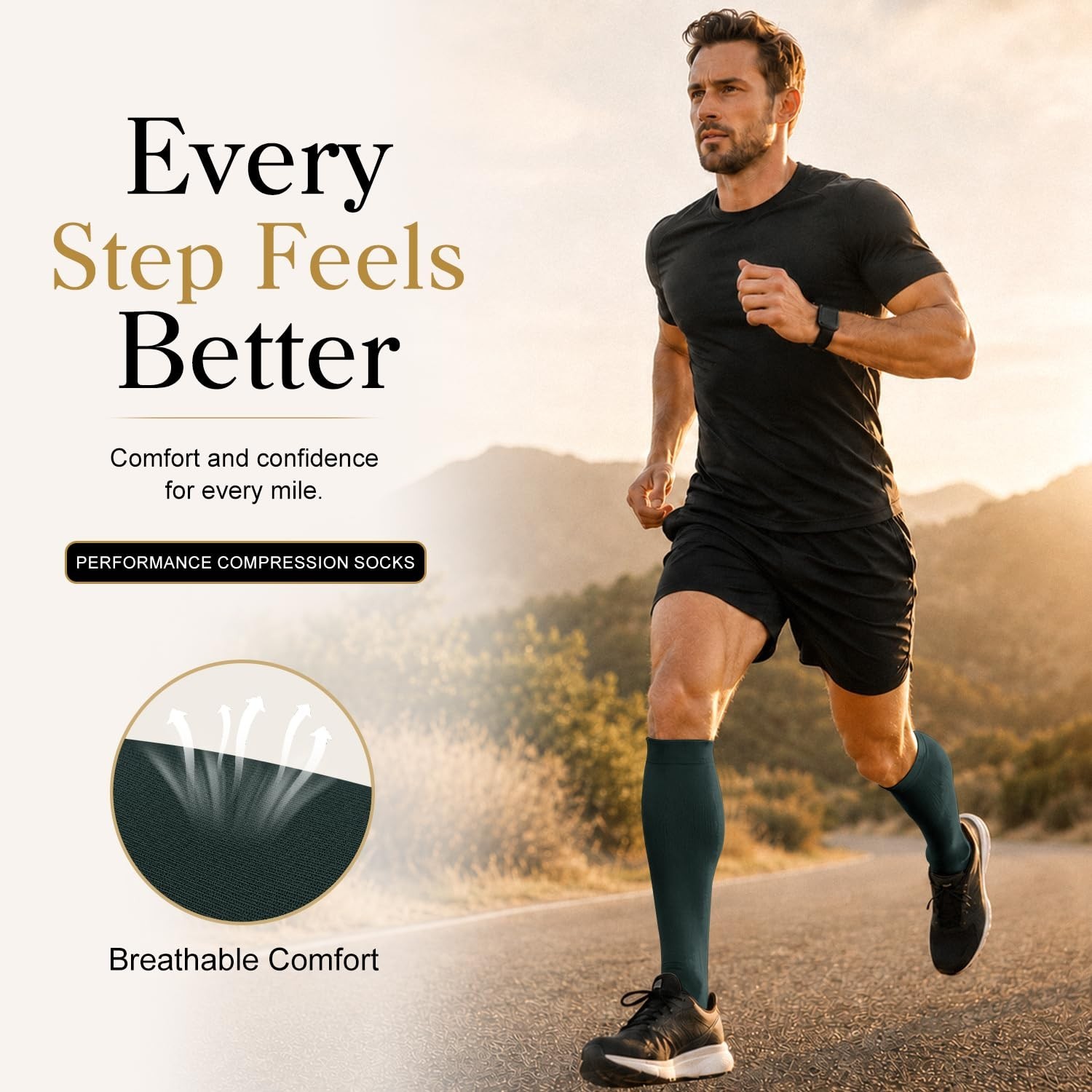 4 Pairs Compression Socks for Men & Women – Best Support for Running, Nurses, At