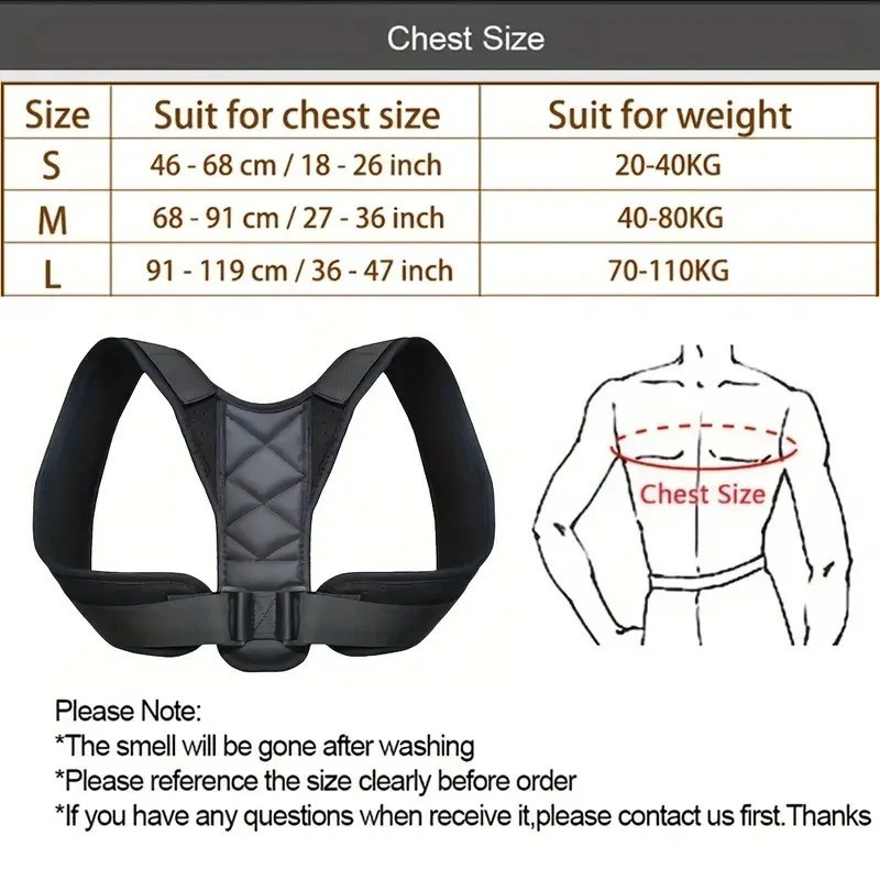 Adjustable Posture Corrector Belt Back Brace Support Straightener Men Women