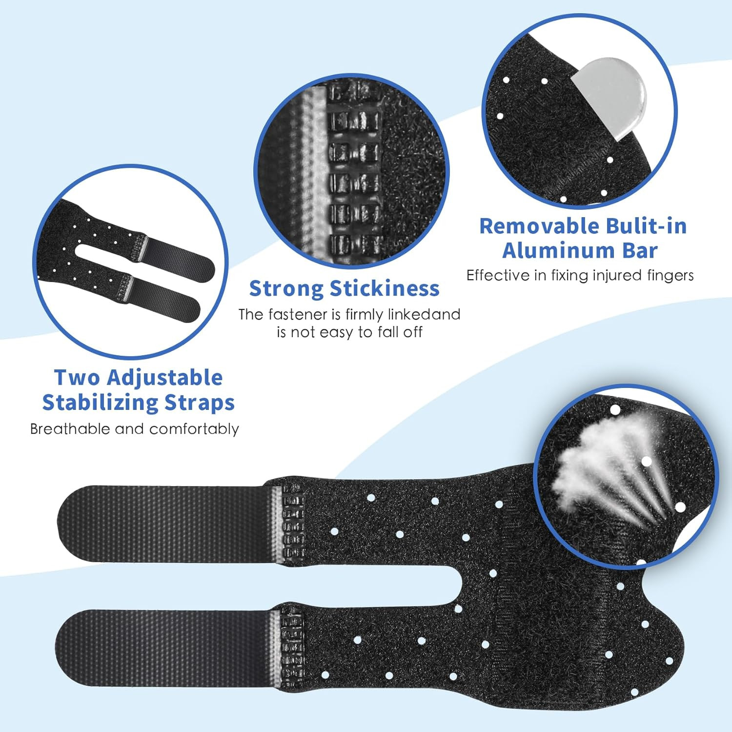 5 PCS Breathable Trigger Finger Splint, Adjustable Finger Brace, Thumb Brace for