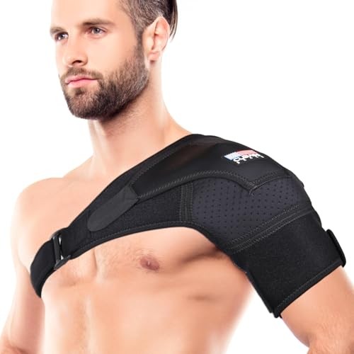 Shoulder Brace for Rotator Cuff – for Bursitis, Dislocated AC Joint, L-XL Black