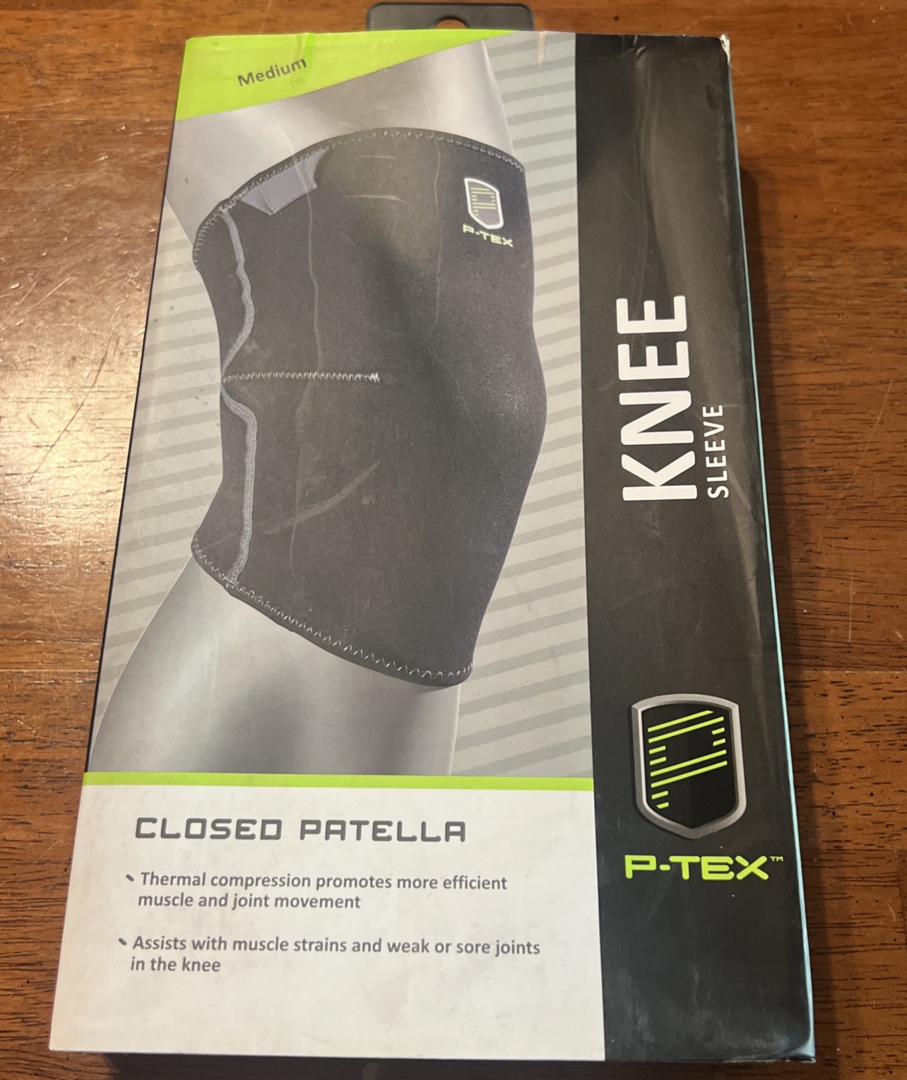 Closed Patella Knee Sleeve Right Or Left Thermal Compression P-tex Medium M