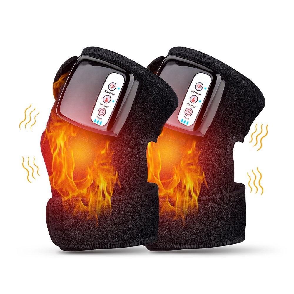 2pcs Black Electric Infrared Heating Knee Massager Wrap Elbow Joint Support US