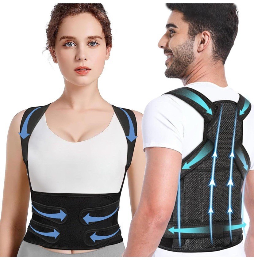 Posture Corrector for Women and Men,Adjustable Full Back Brace and Shoulder Sz S