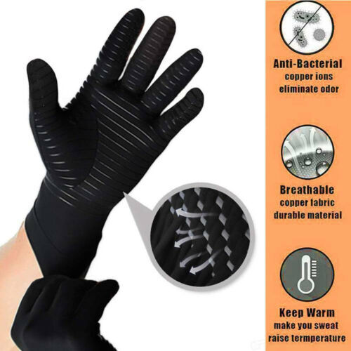 1/2/3/5/10Pairs Compression Full Finger Gloves Hand Wrist Support Glove Black US