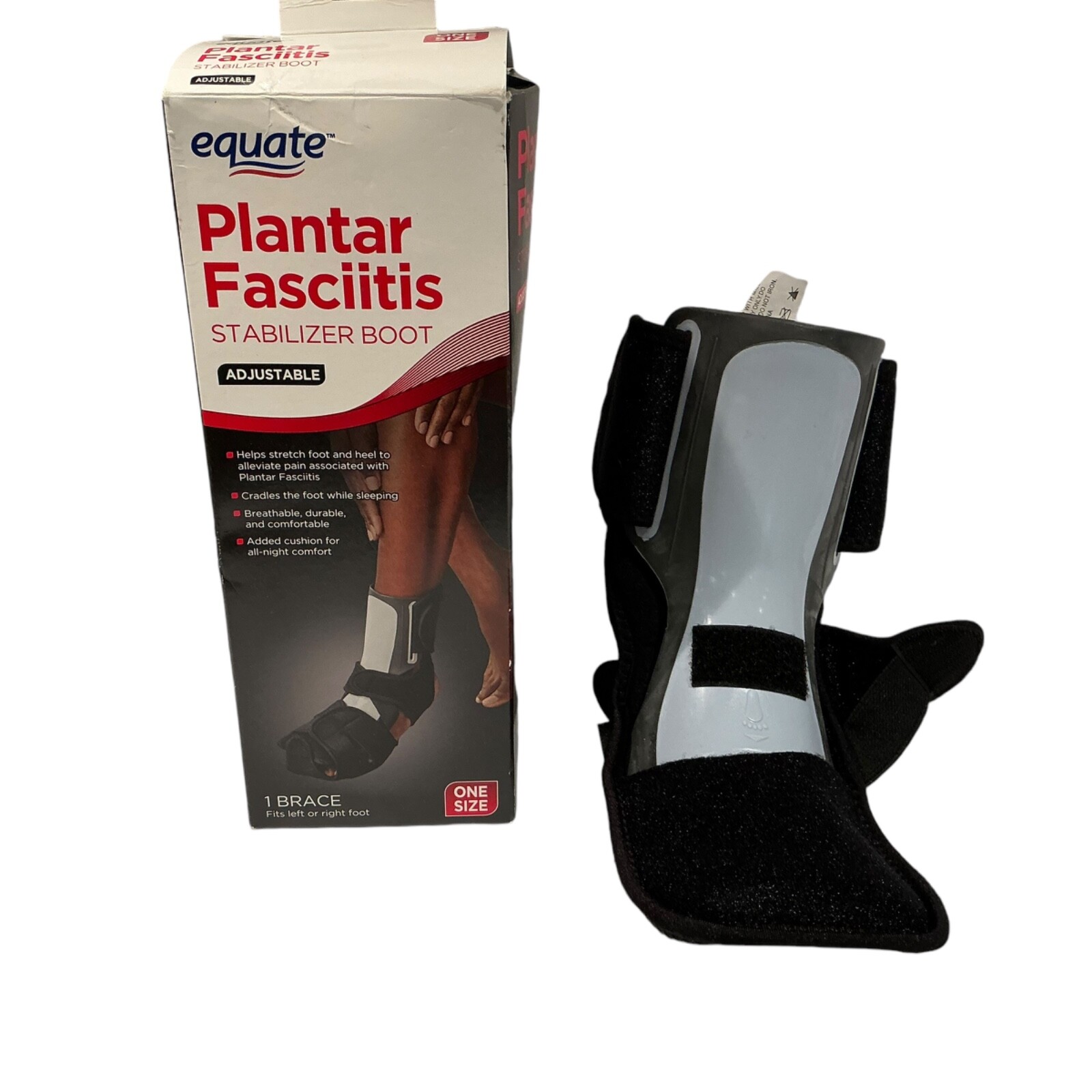Equate Plantar Fasciitis Stabilizer Boot Adjustable Adult One Sz Foot Ankle Brac